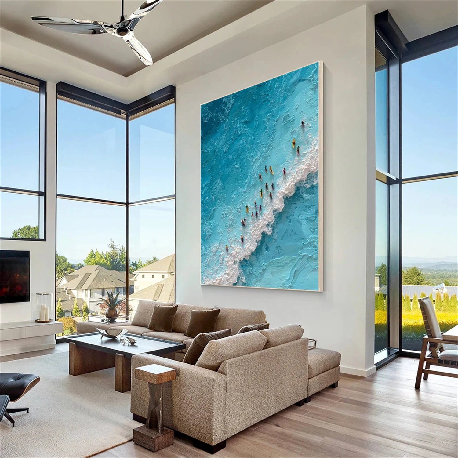 Surfing Sport Textured Wall Art #MS011
