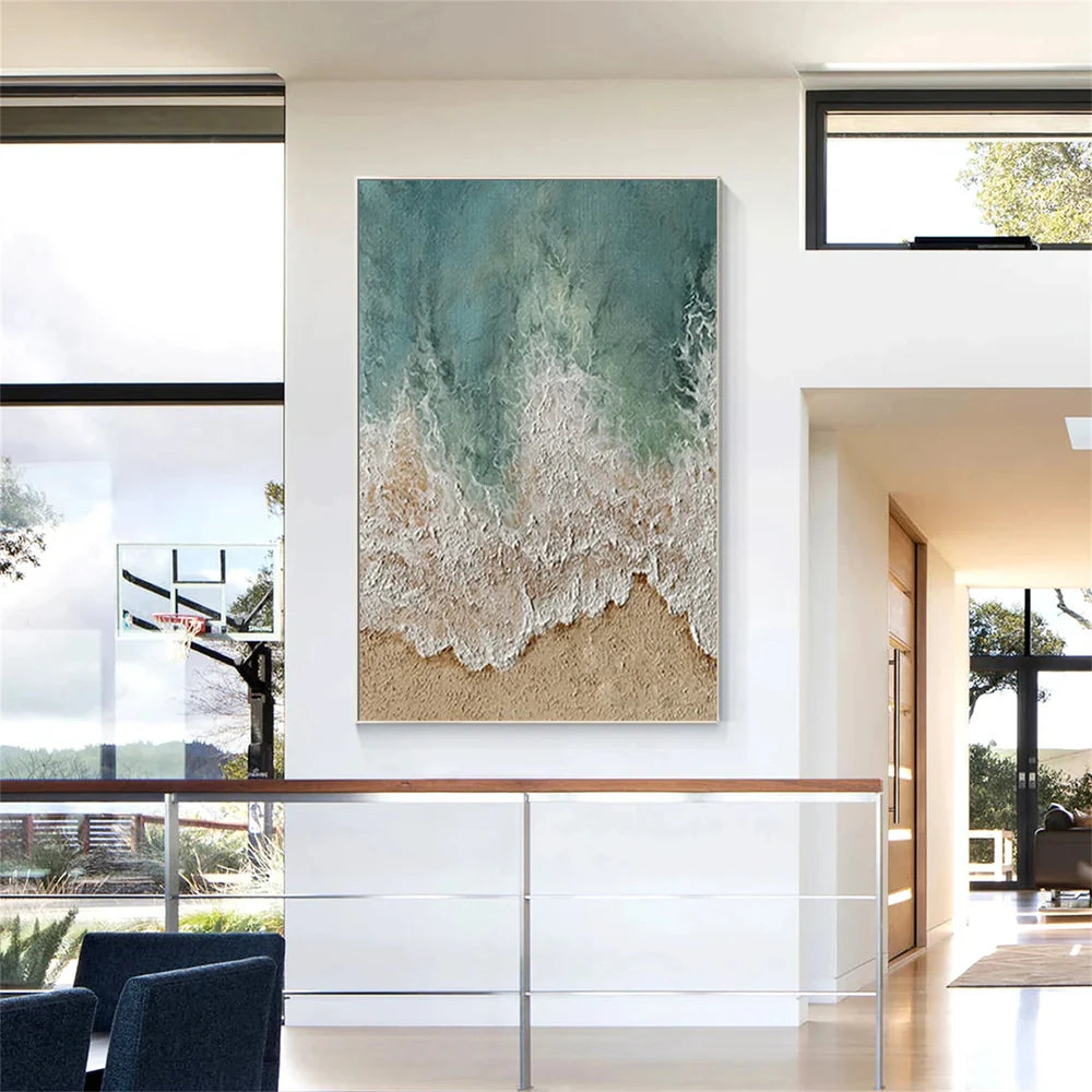 Ocean And Sky Textured Painting Canvas #OS049