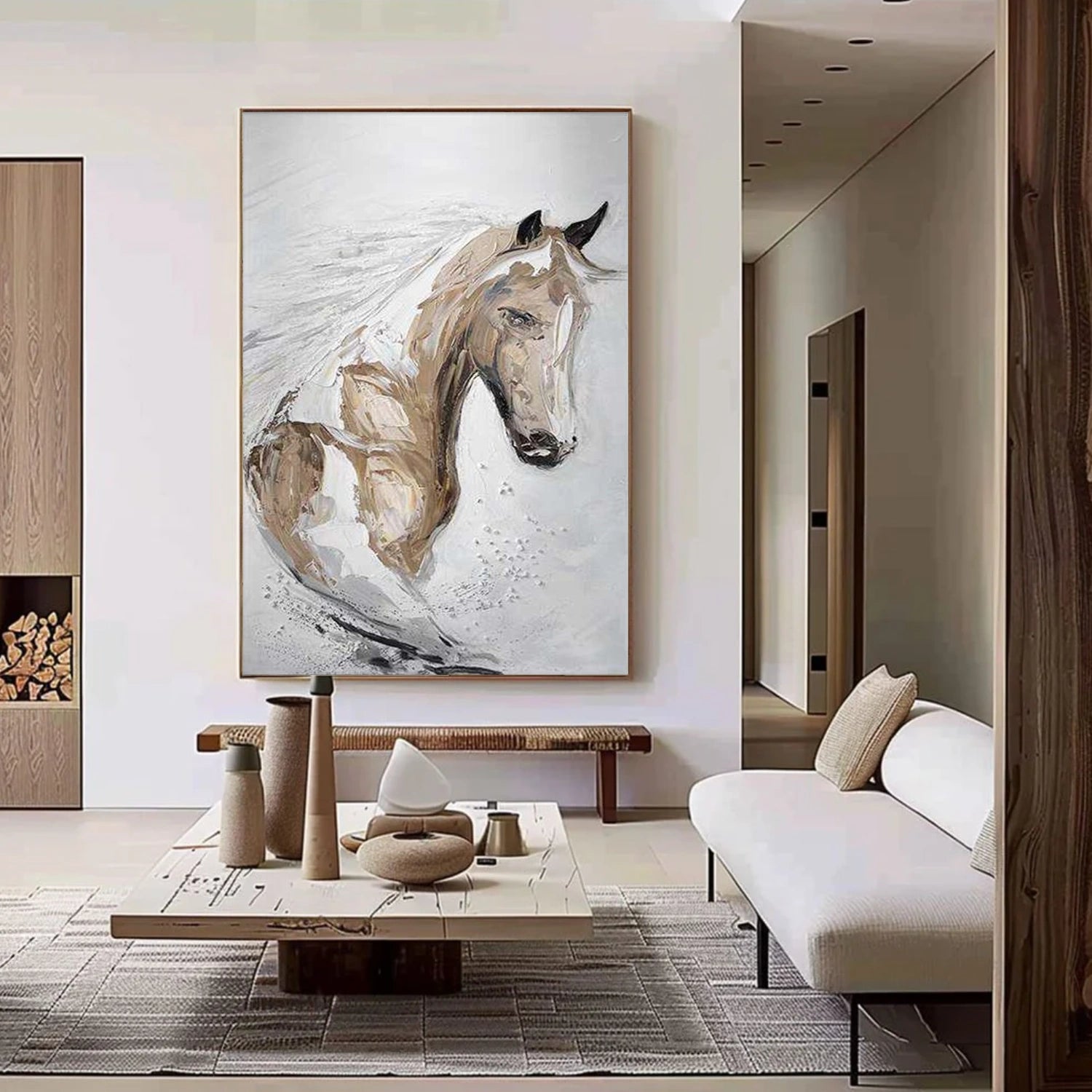 Abstract Animal Horse Textured Wall Art #AC068