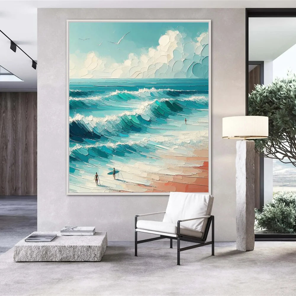 Surfing Sport Textured Wall Art #MS035