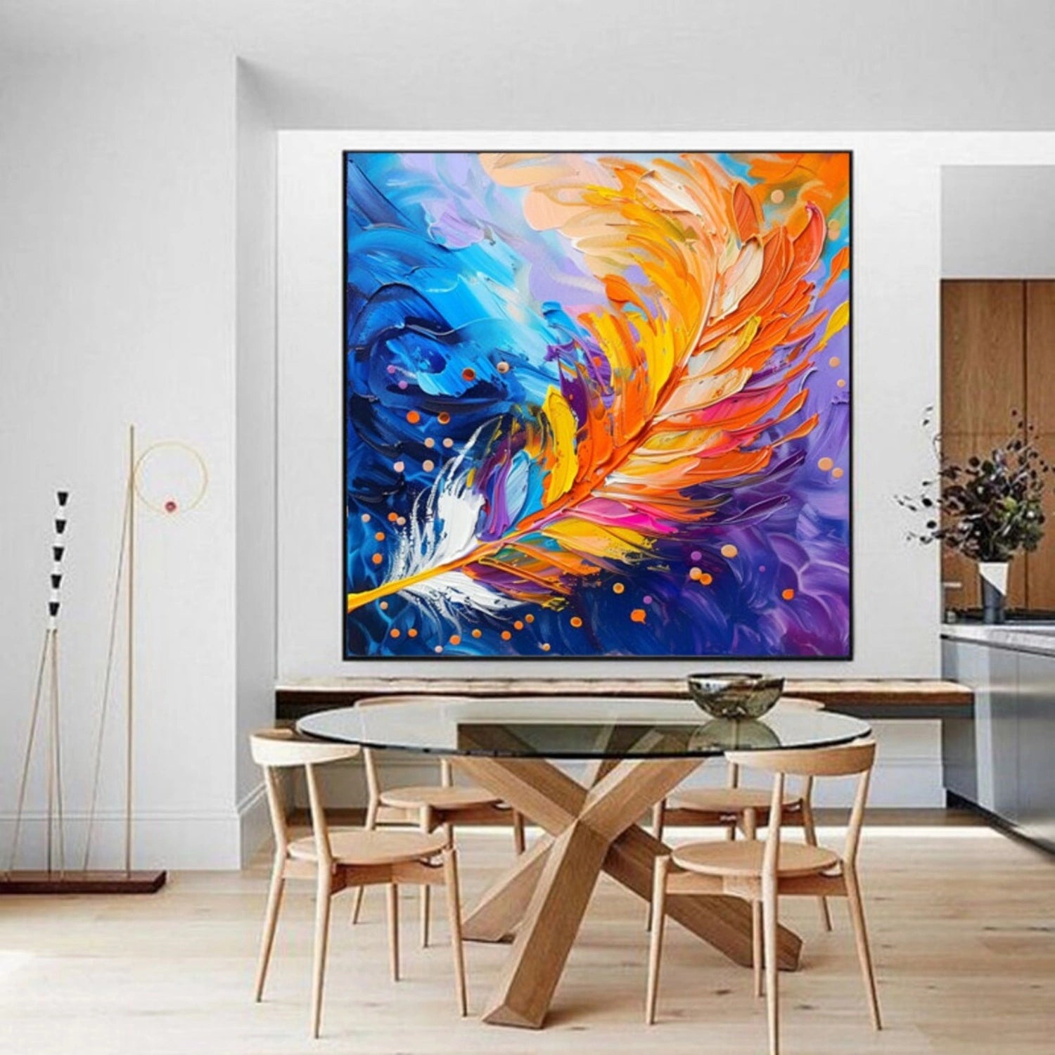 Colorful Abstract Textured Painting Canvas #AT090