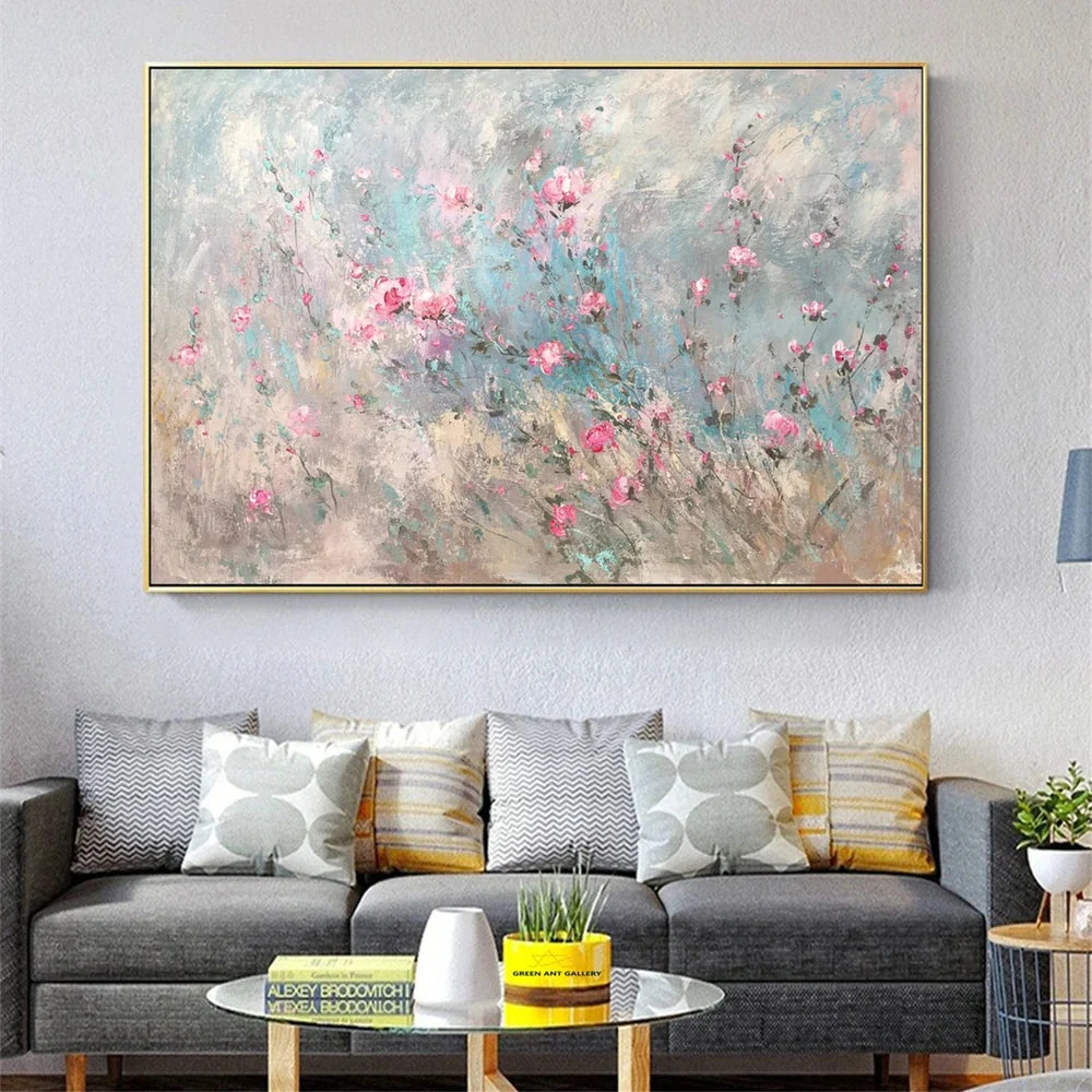 Colorful Flower Textured Painting Canvas #FP058