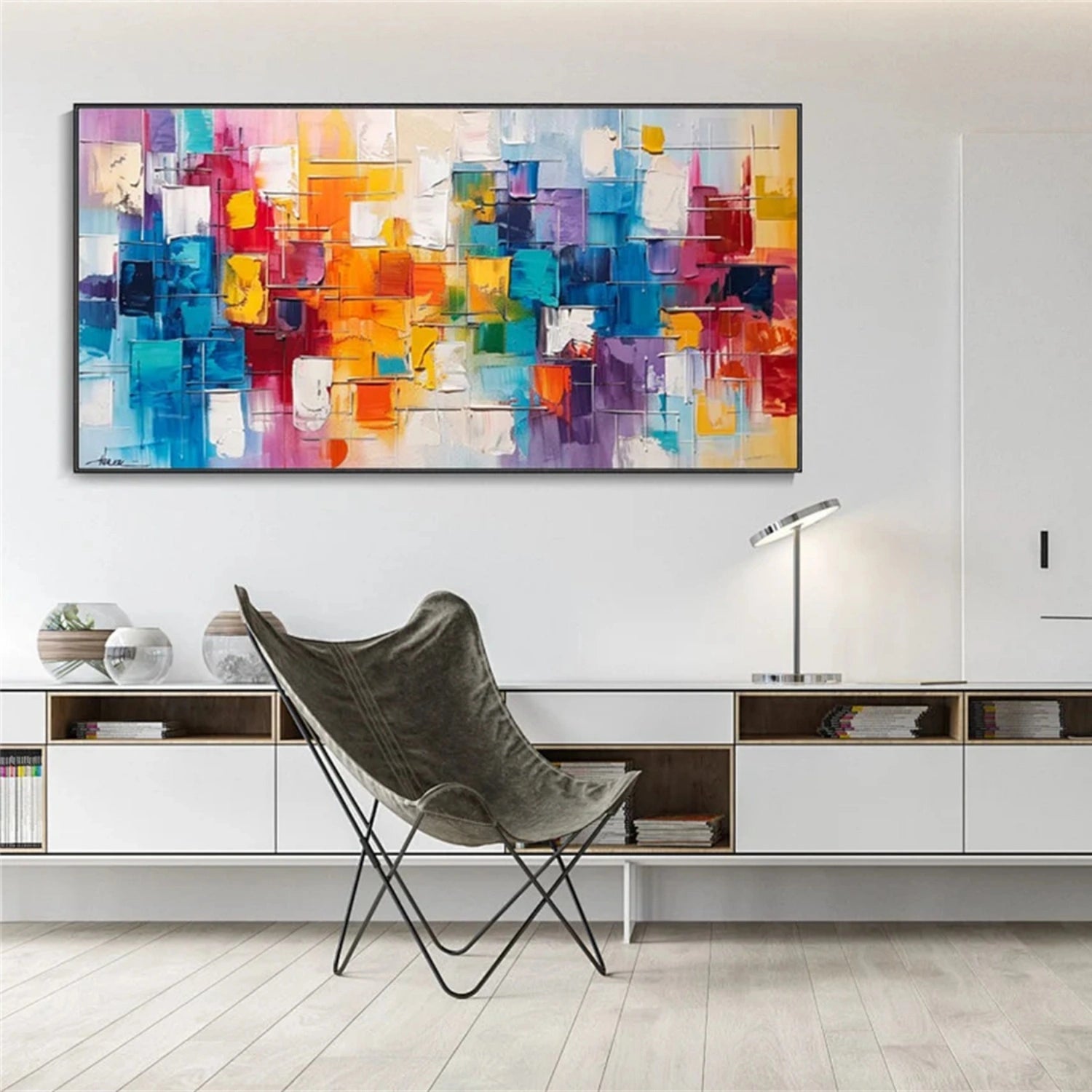 Colorful Abstract Textured Painting Canvas #AT080