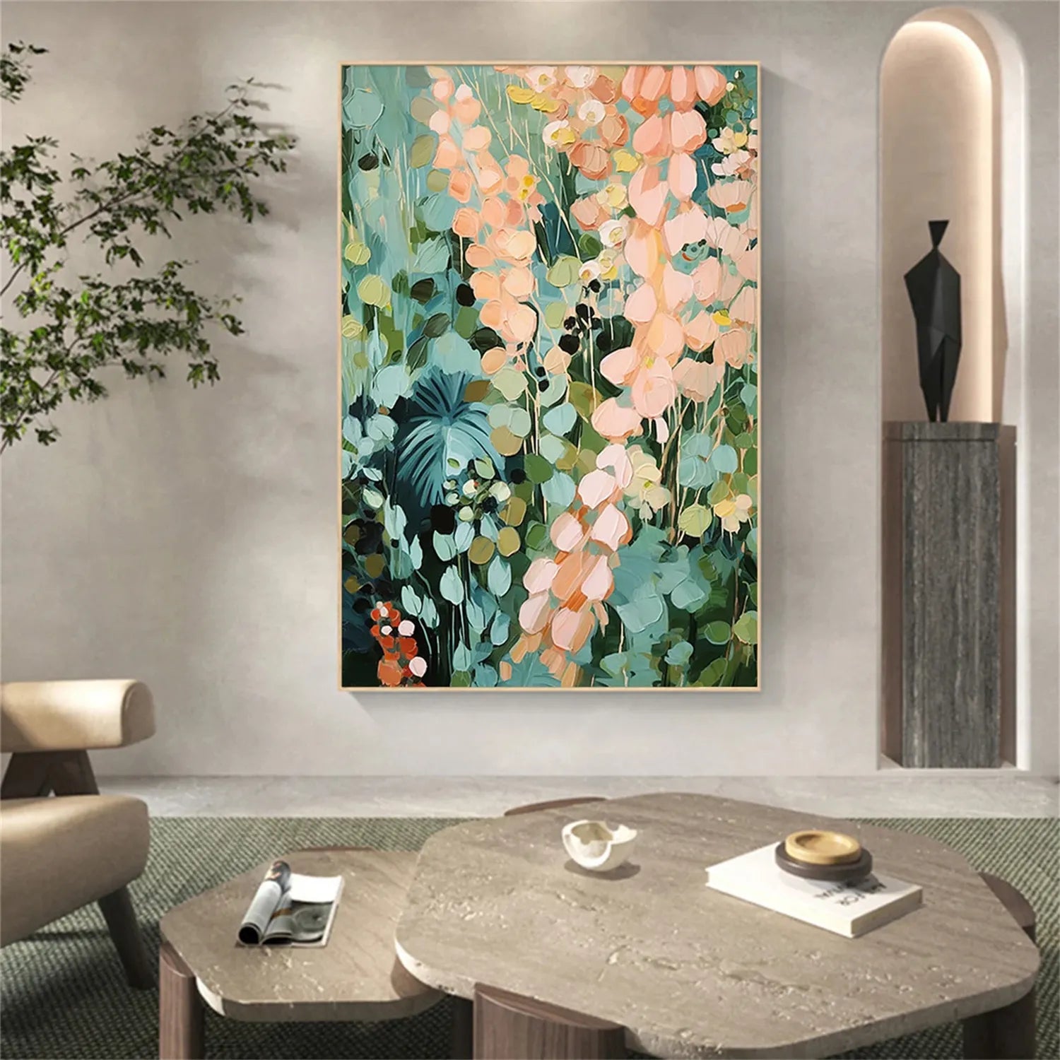 Colorful Flower Textured Painting Canvas #FP016