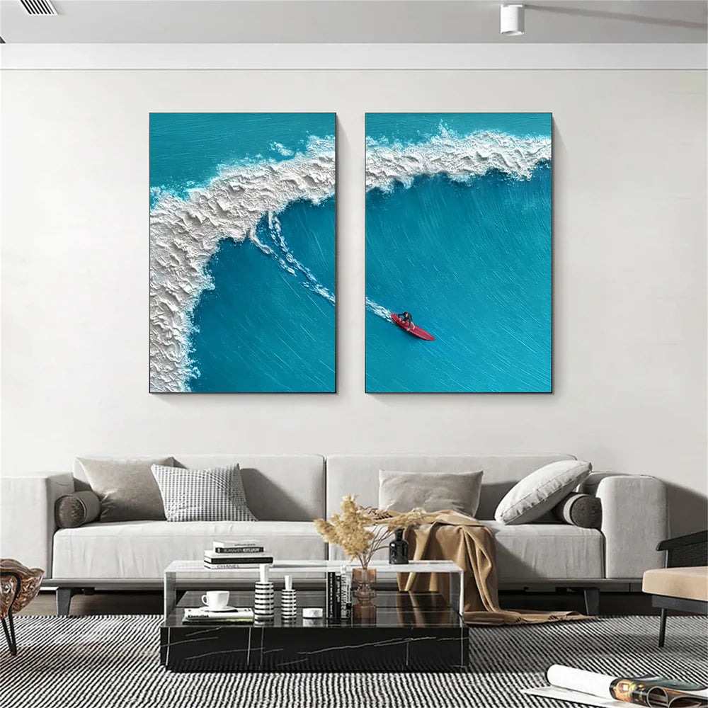 Surfing Sport Textured Wall Art Set of 2 #MS030