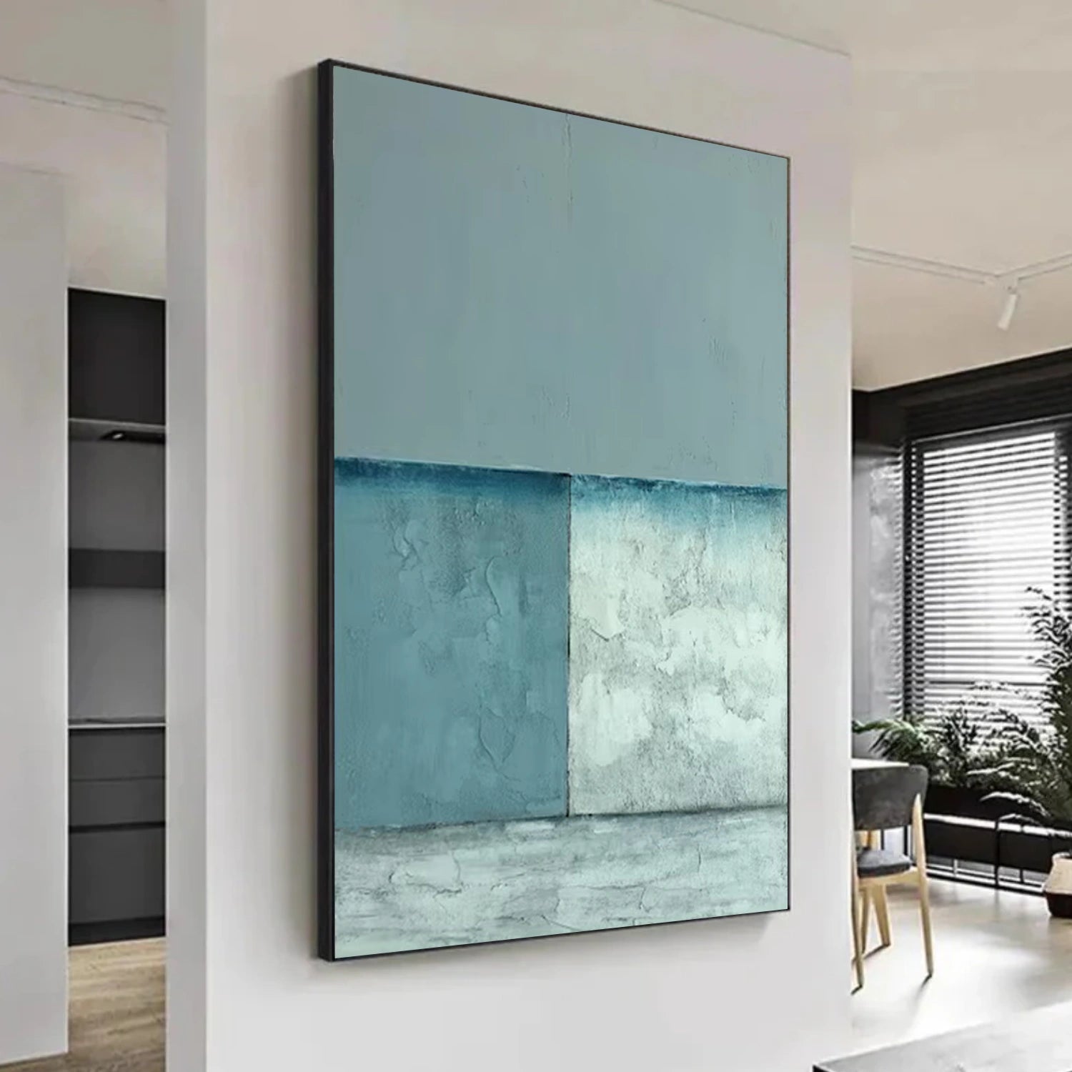 Blue Minimalist Canvas Art #MT167