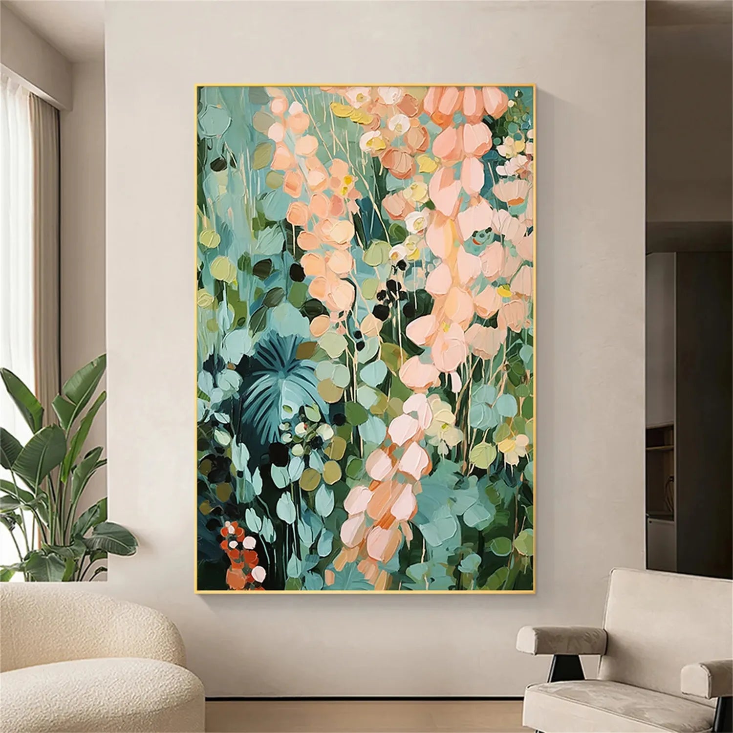 Colorful Flower Textured Painting Canvas #FP016