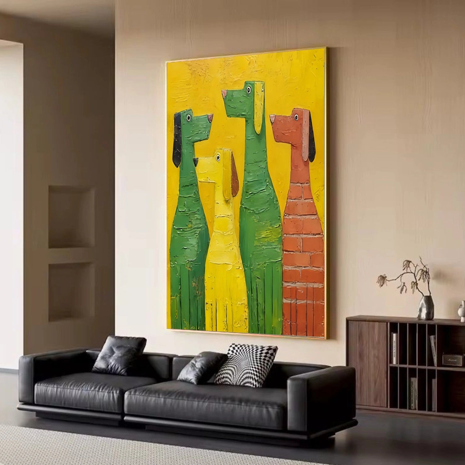 Abstract Animal Dog Textured Wall Art #AC112