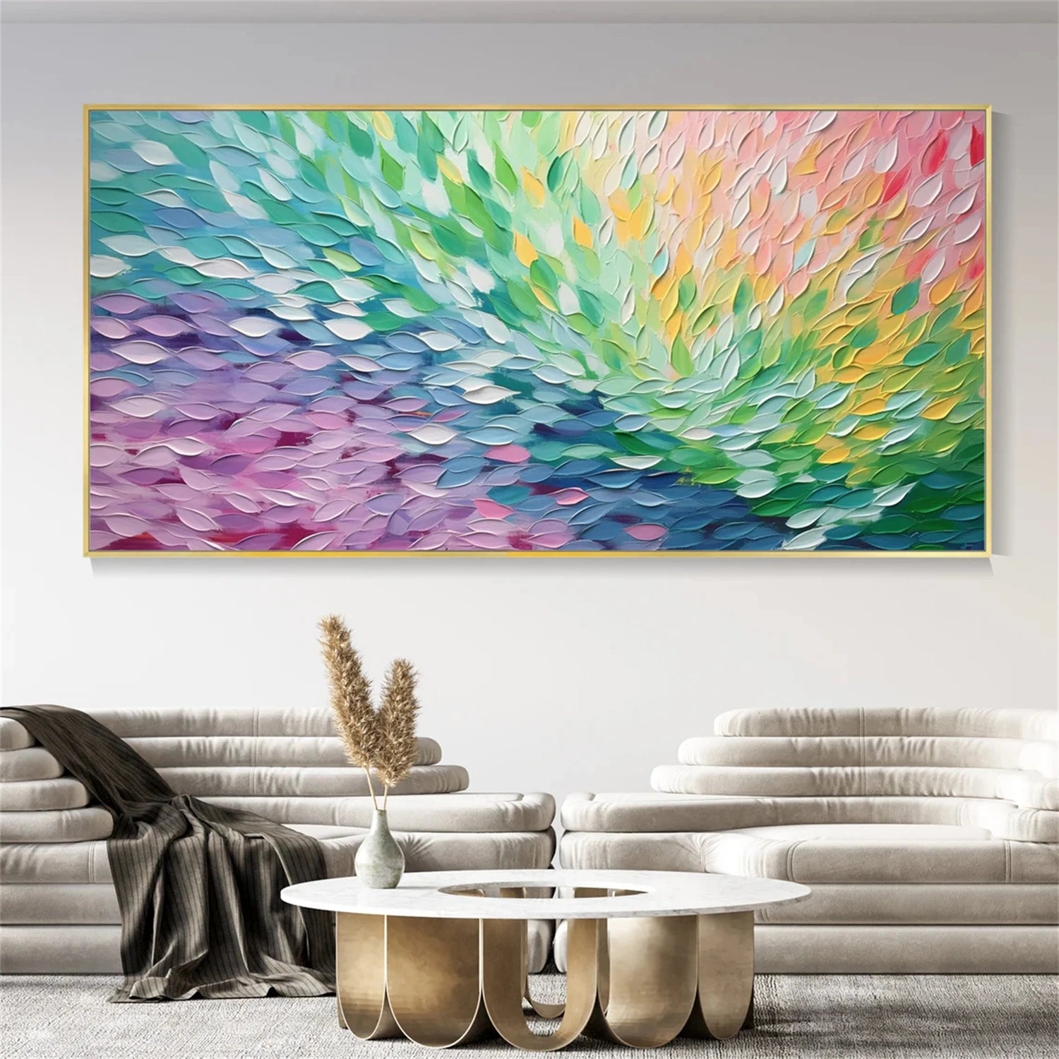 Colorful Abstract Textured Painting Canvas #AT079