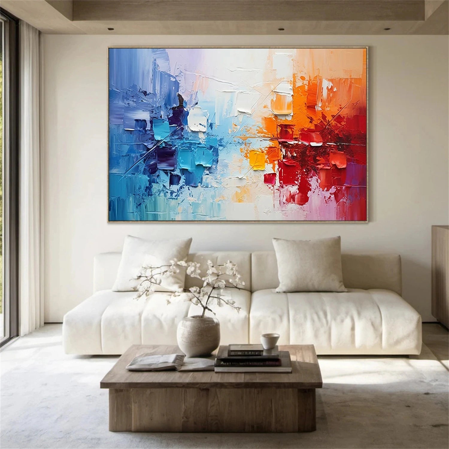 Colorful Abstract Textured Painting Canvas #AT084