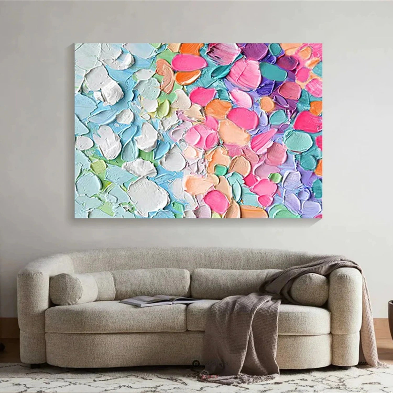 Colorful Abstract Textured Painting Canvas #AT075