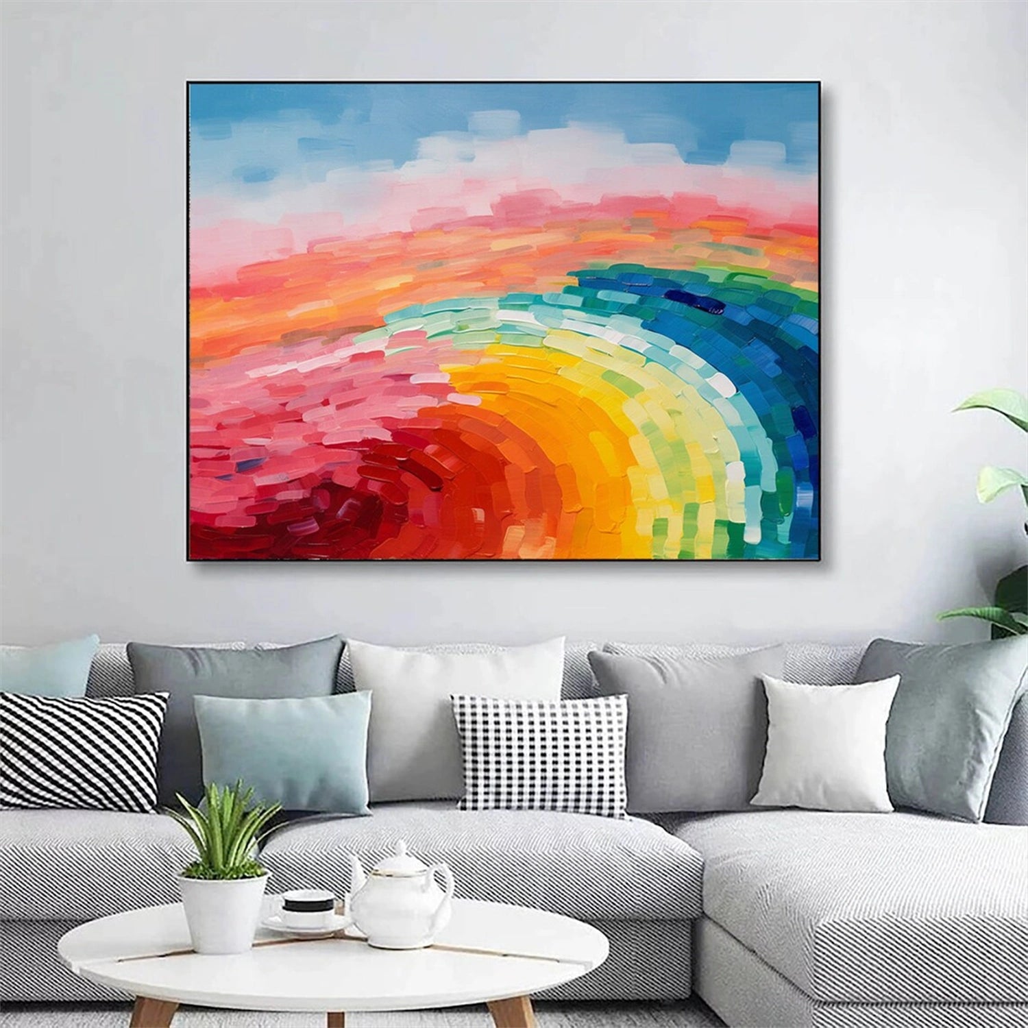 Colorful Abstract Textured Painting Canvas #AT082