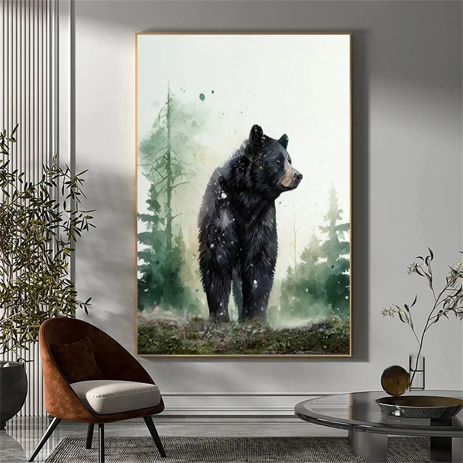 Abstract Animal Ursus thibetanus Wall Art #AC055