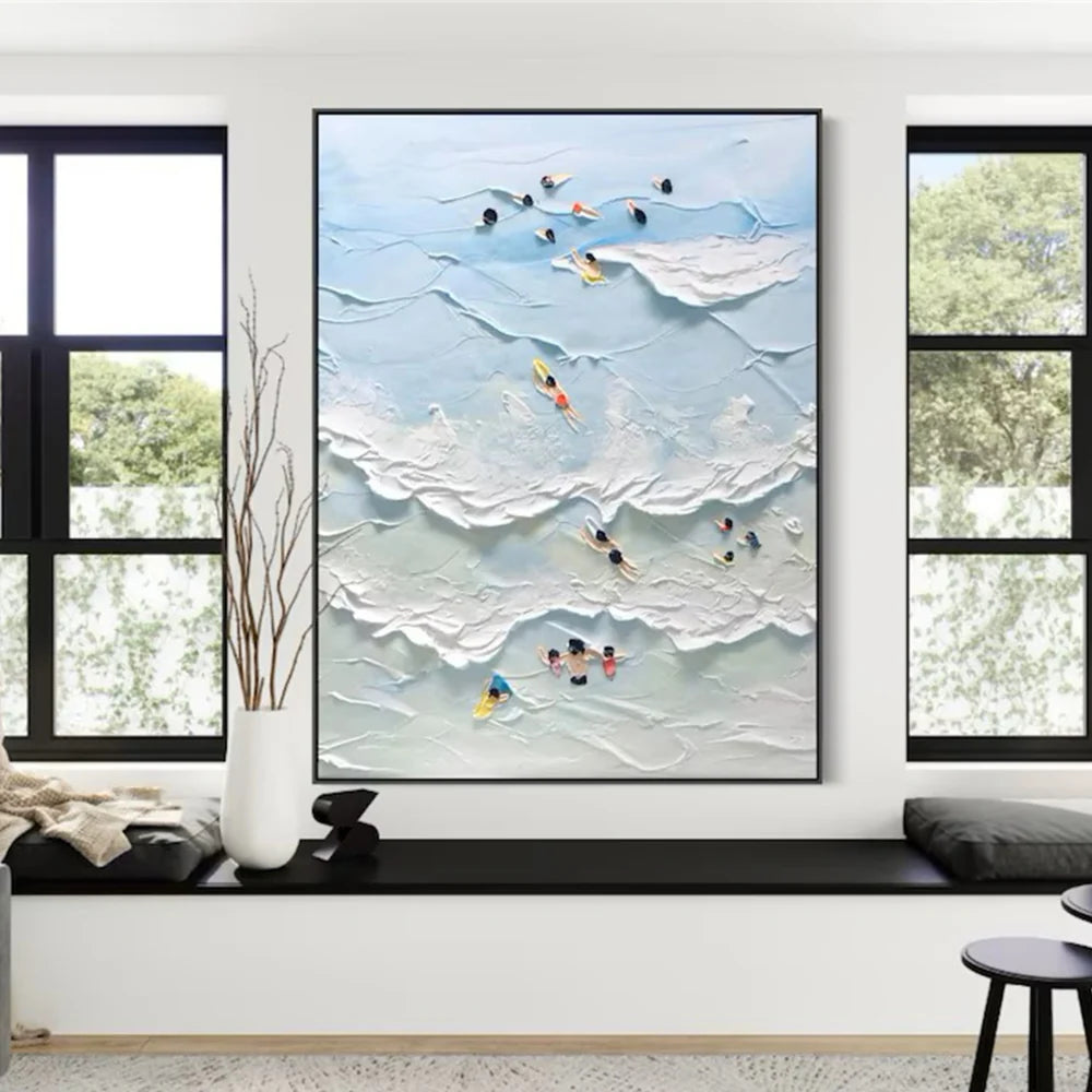 Ocean And Sky Textured Painting Canvas #OS020