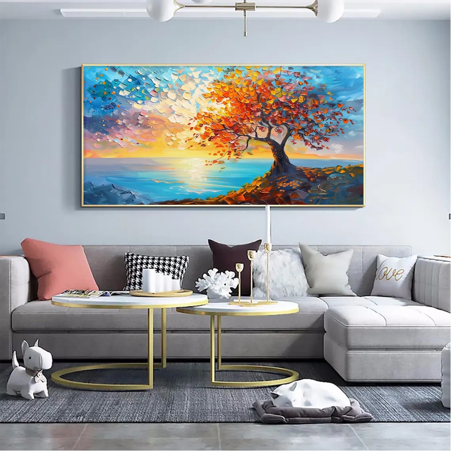 Colorful Tree Abstract Textured Wall Art #TP054