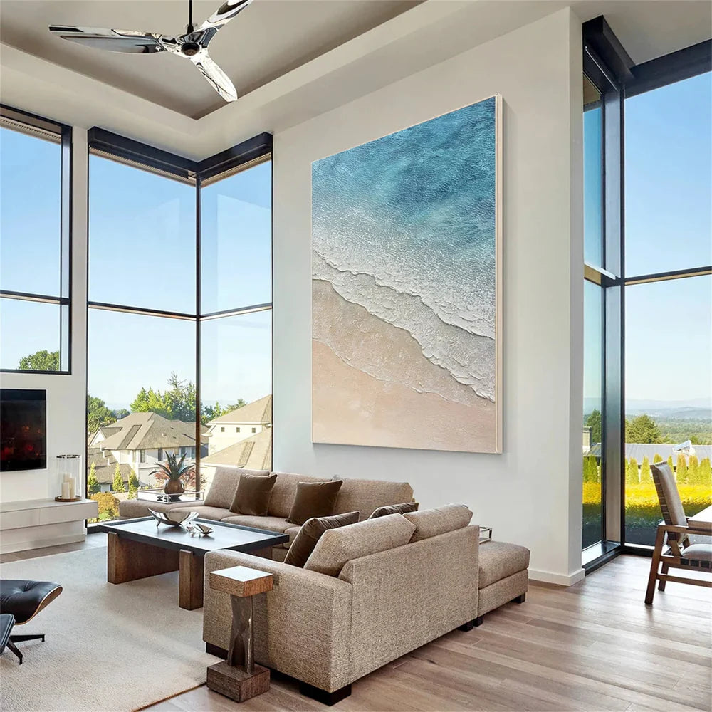 Ocean And Sky Textured Painting Canvas #OS047