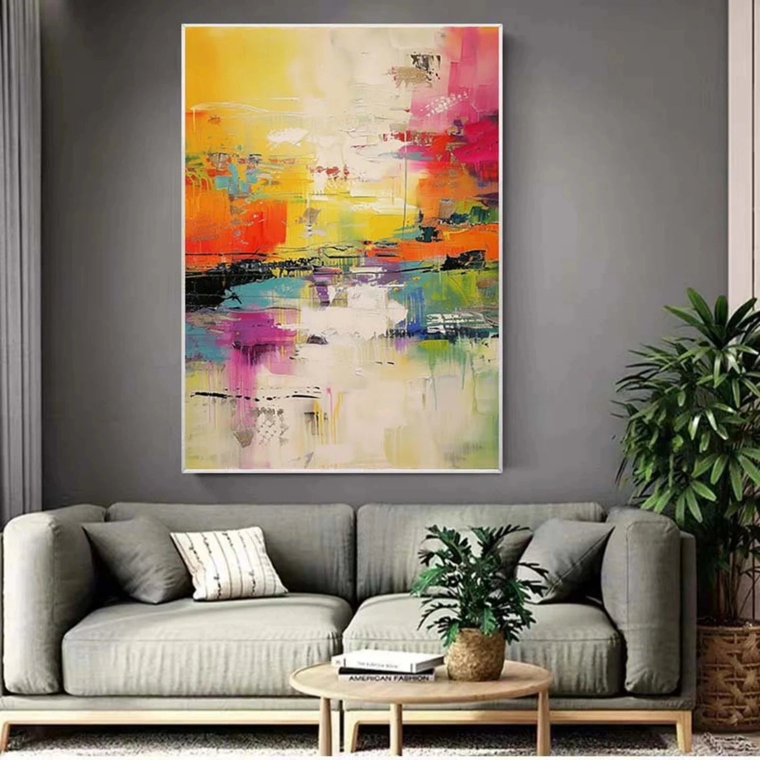 Colorful Abstract Painting Canvas #AP084