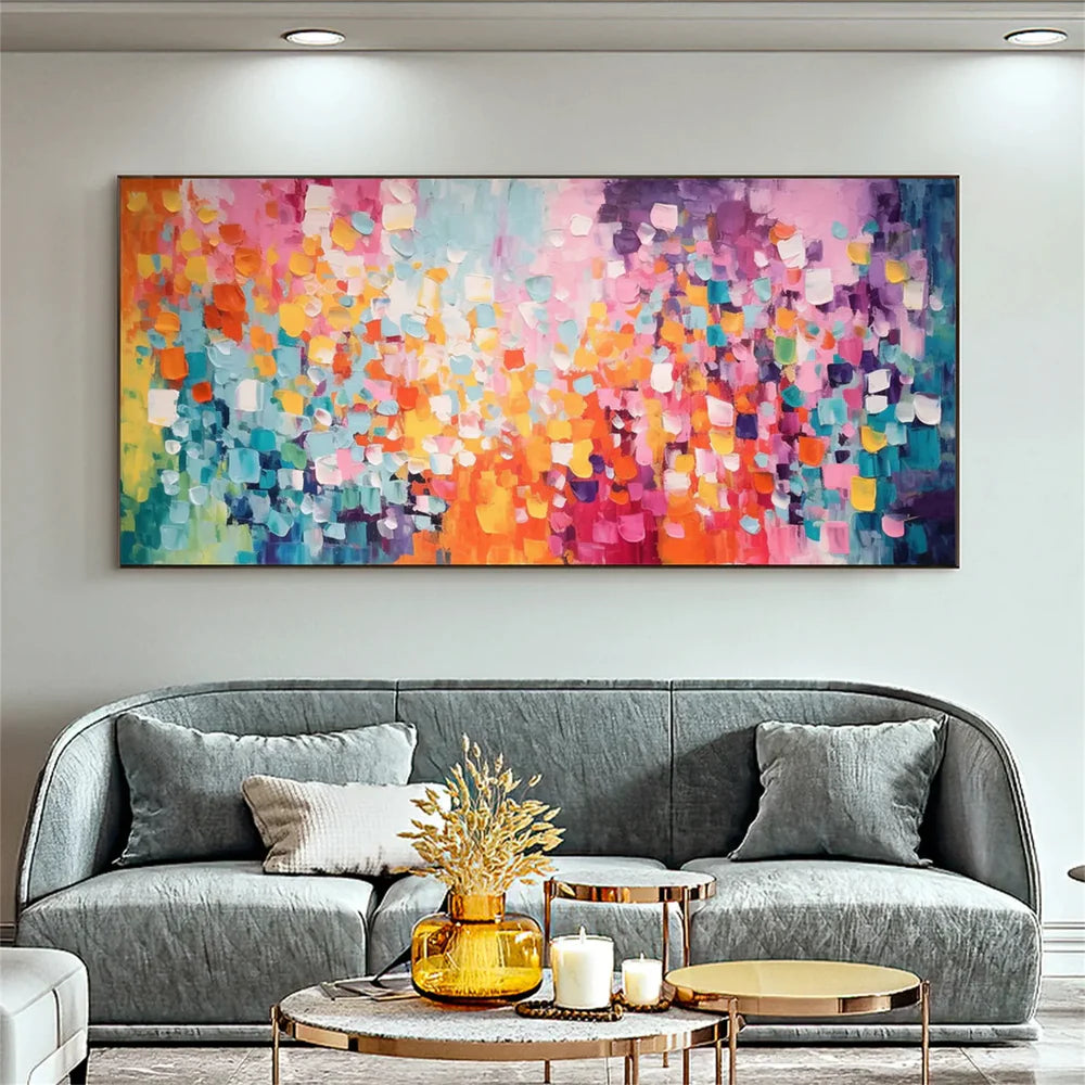 Colorful Abstract Textured Painting Canvas #AT001