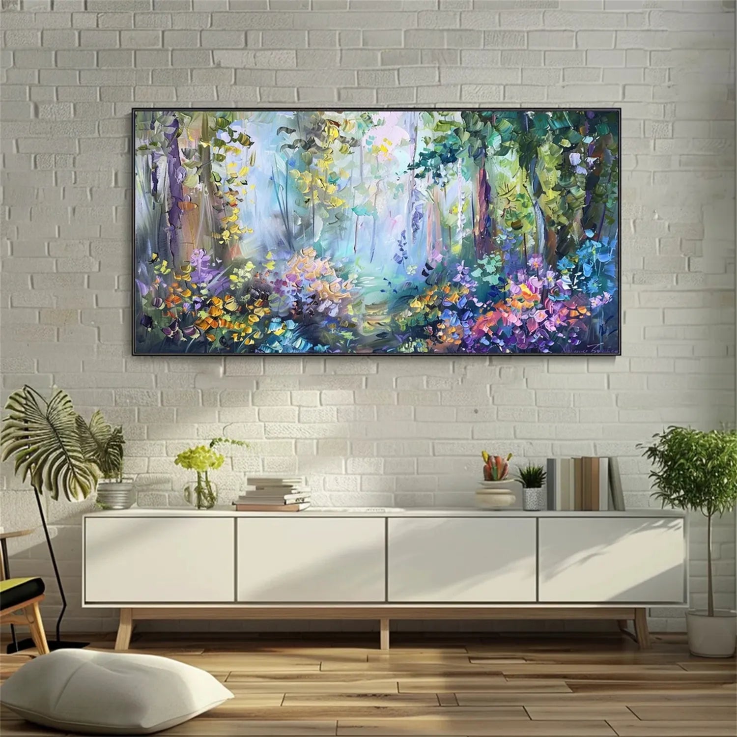 Colorful Flower Textured Painting Canvas #FP007