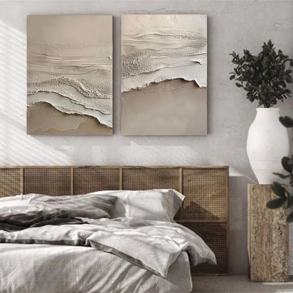 Ocean and Sky Textured Painting Canvas Set of 2 #OS033