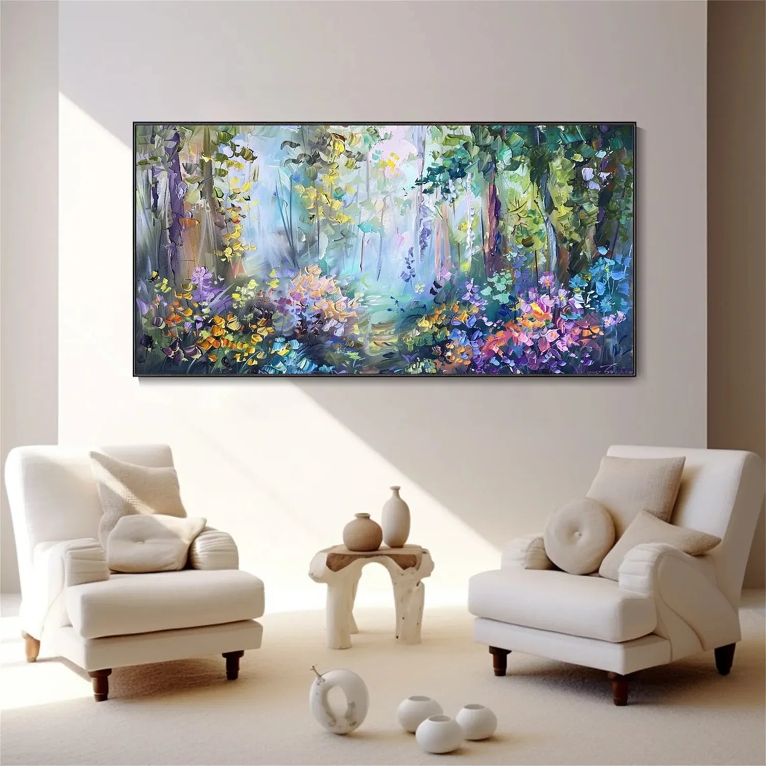 Colorful Flower Textured Painting Canvas #FP007