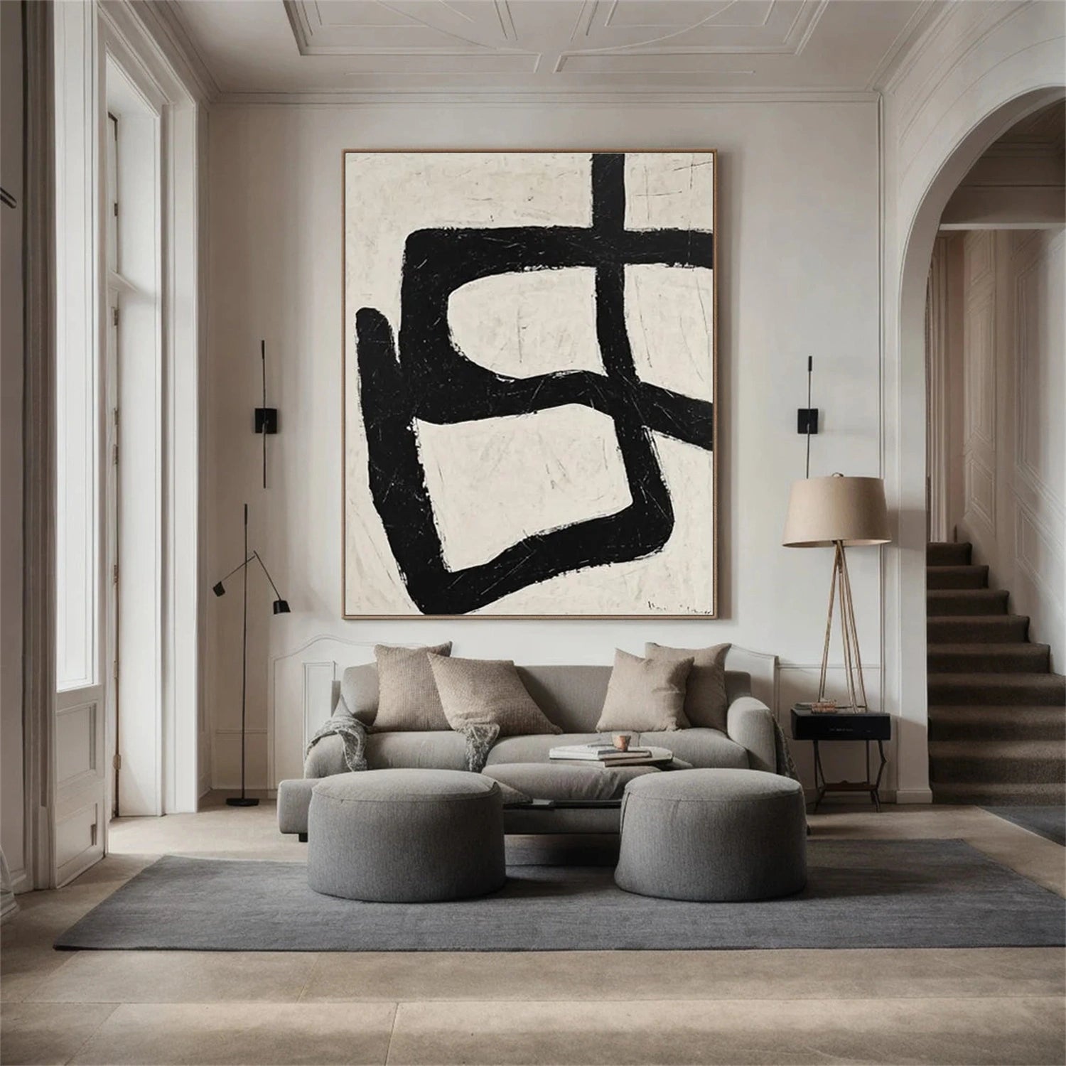 Black and White Minimalist Canvas Art #MT131