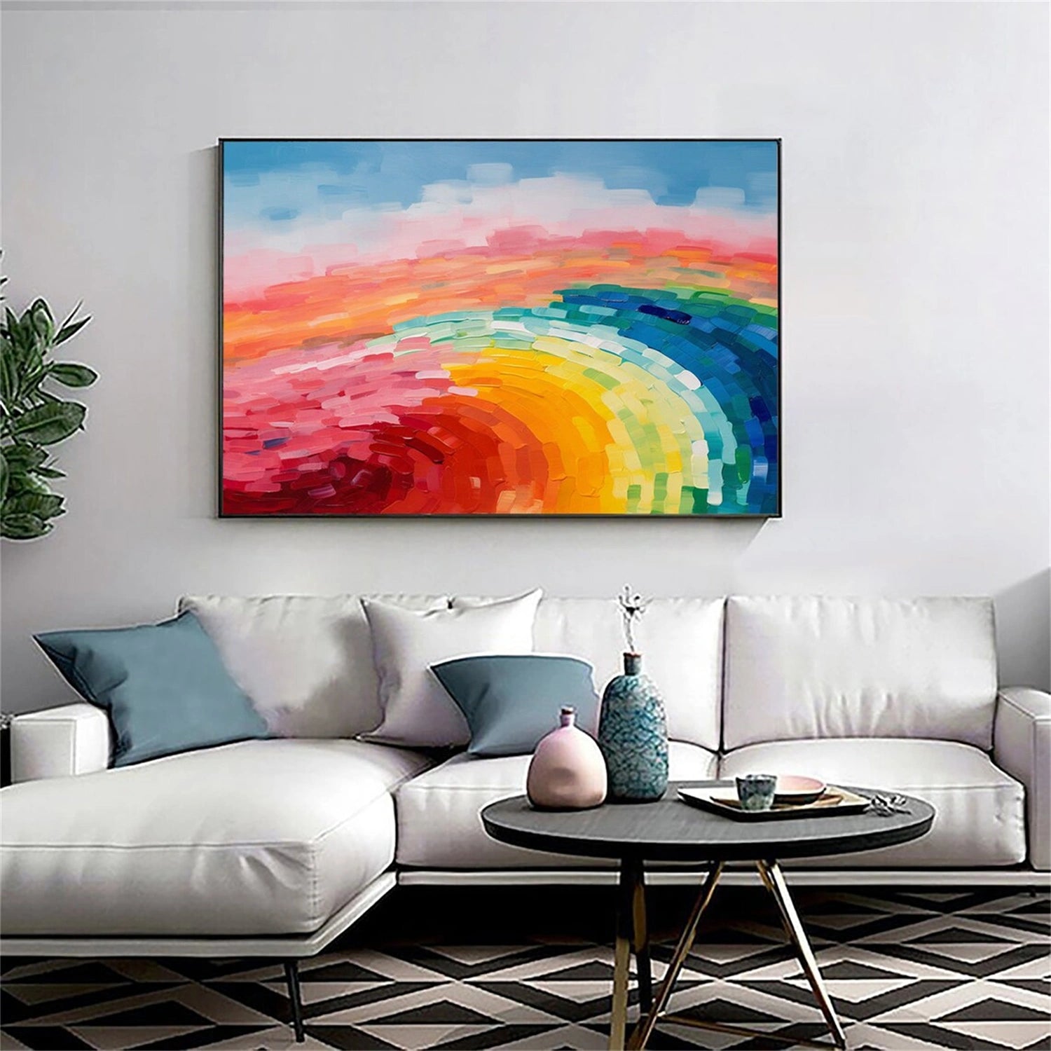 Colorful Abstract Textured Painting Canvas #AT082