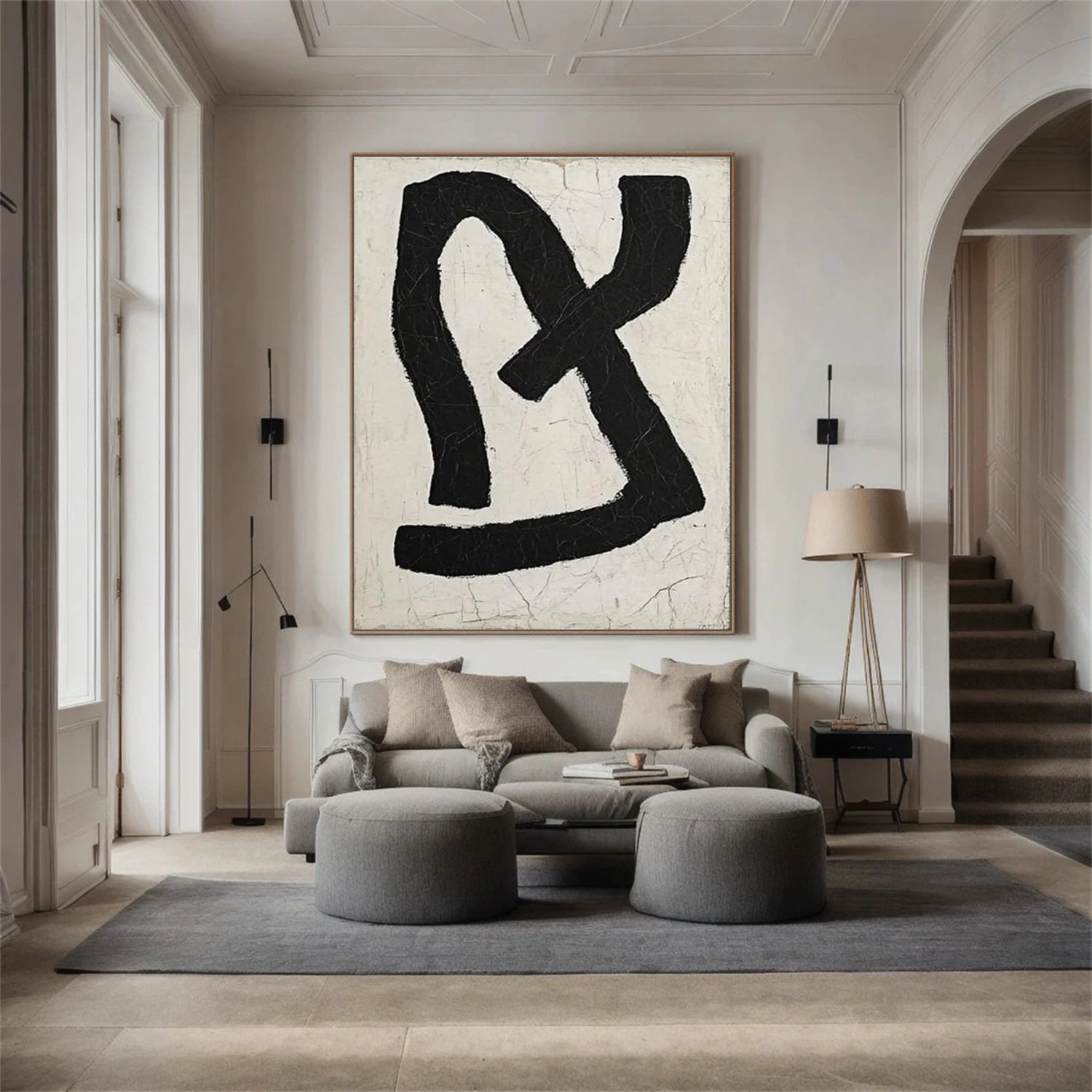Black and White Minimalist Canvas Art #MT130