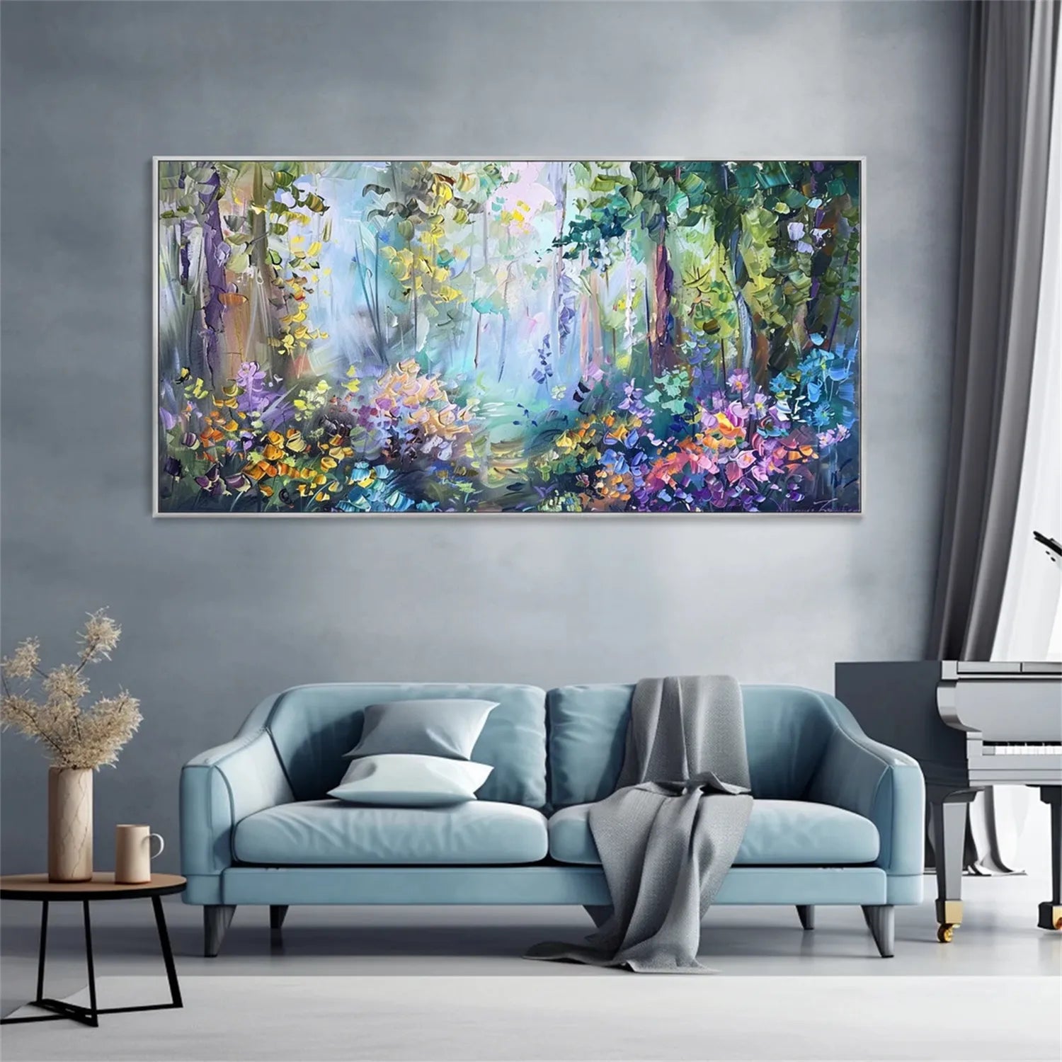 Colorful Flower Textured Painting Canvas #FP007