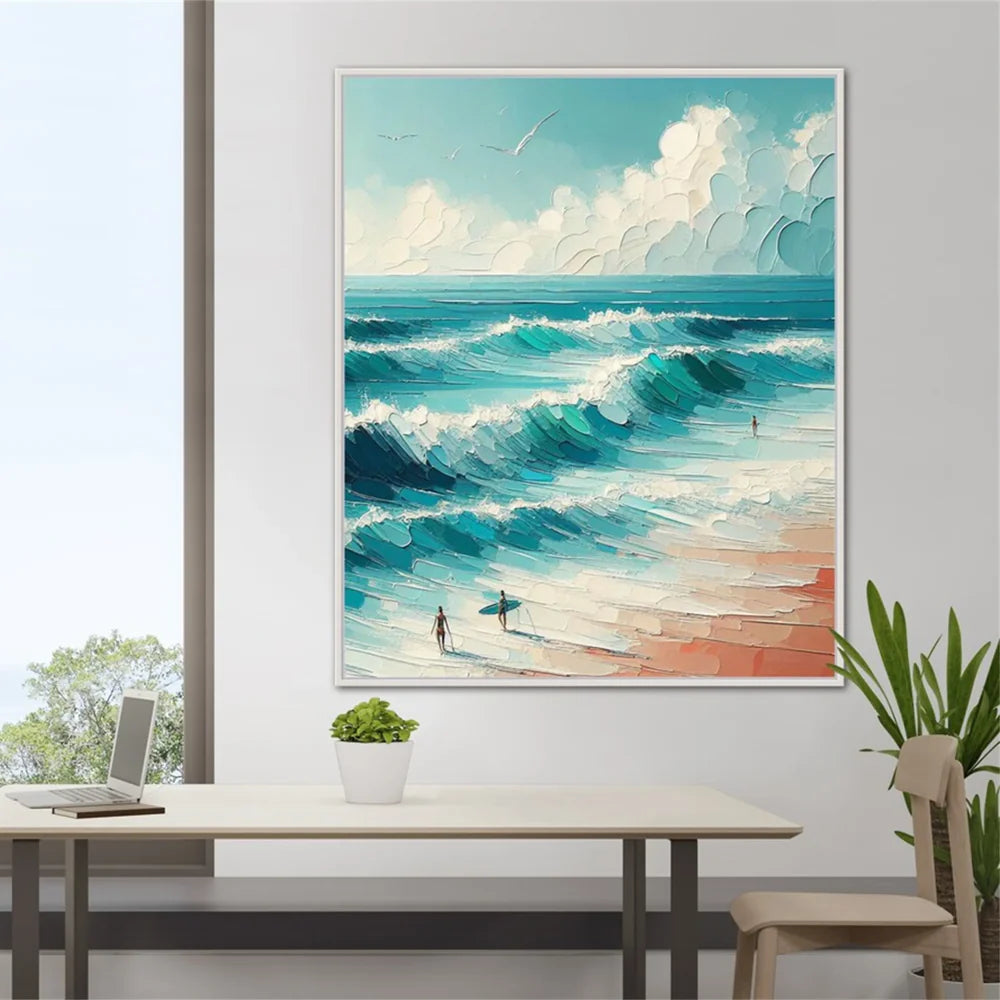 Surfing Sport Textured Wall Art #MS035