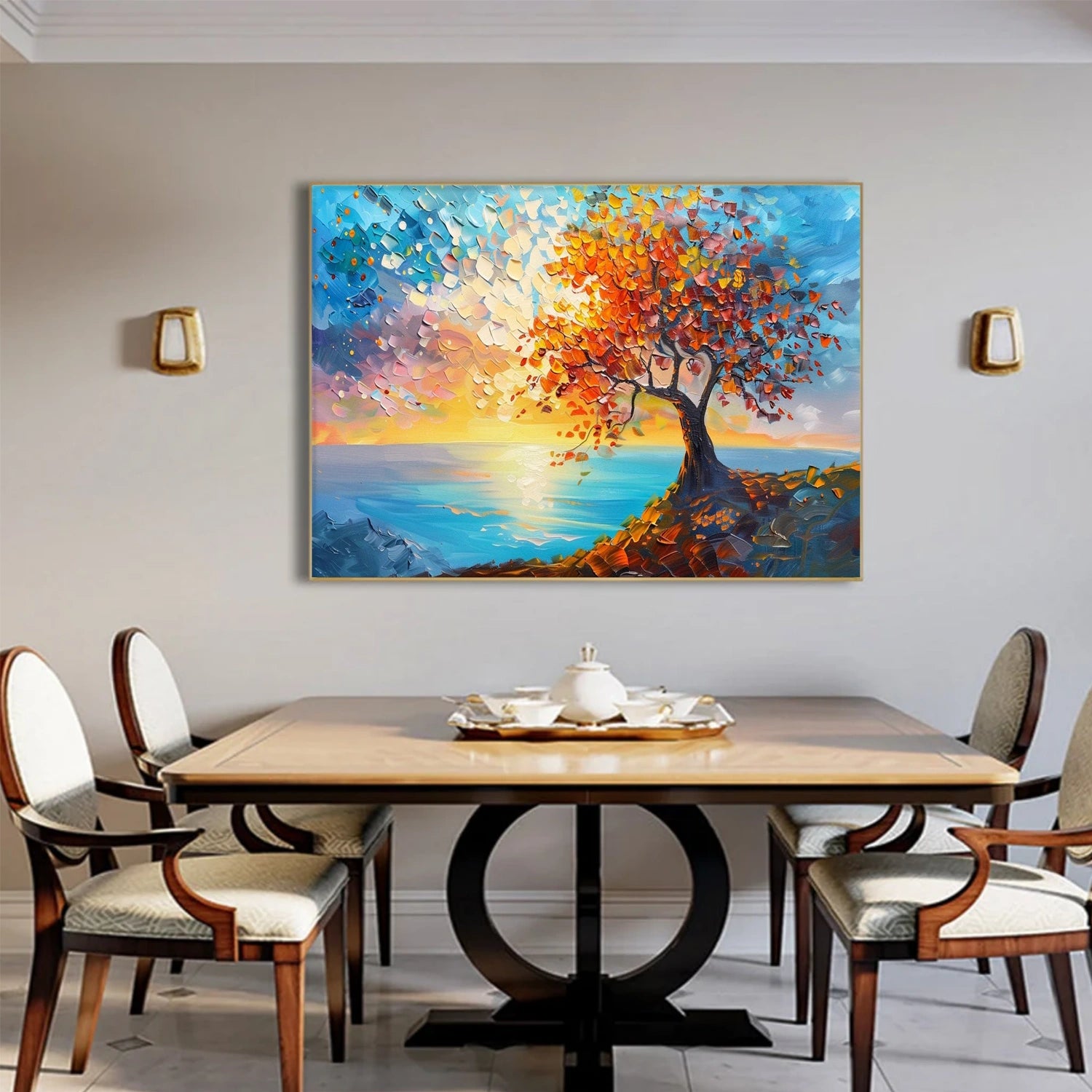 Colorful Tree Abstract Textured Wall Art #TP054