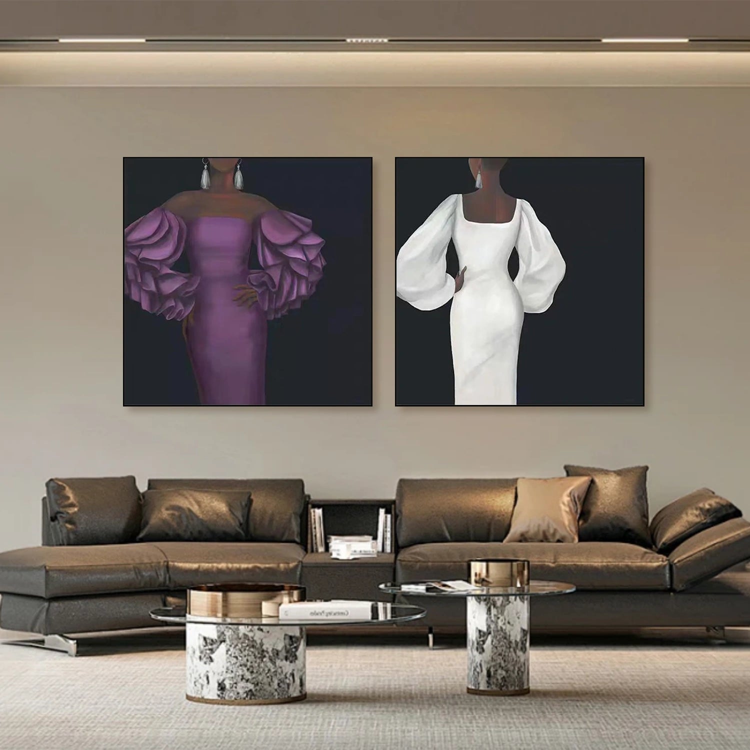 Abstract People Canvas Art Set of 2 #AE030