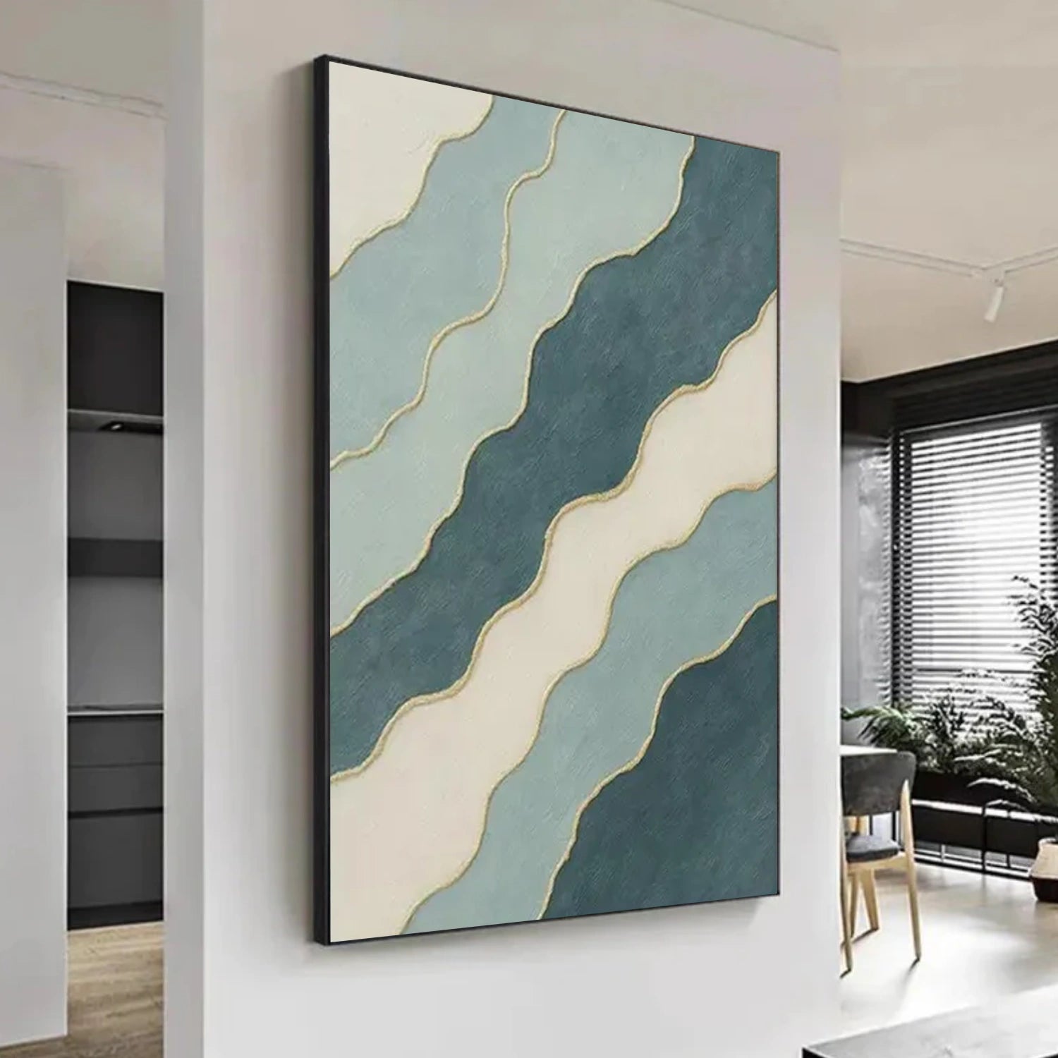 Blue Minimalist Canvas Art #MT168