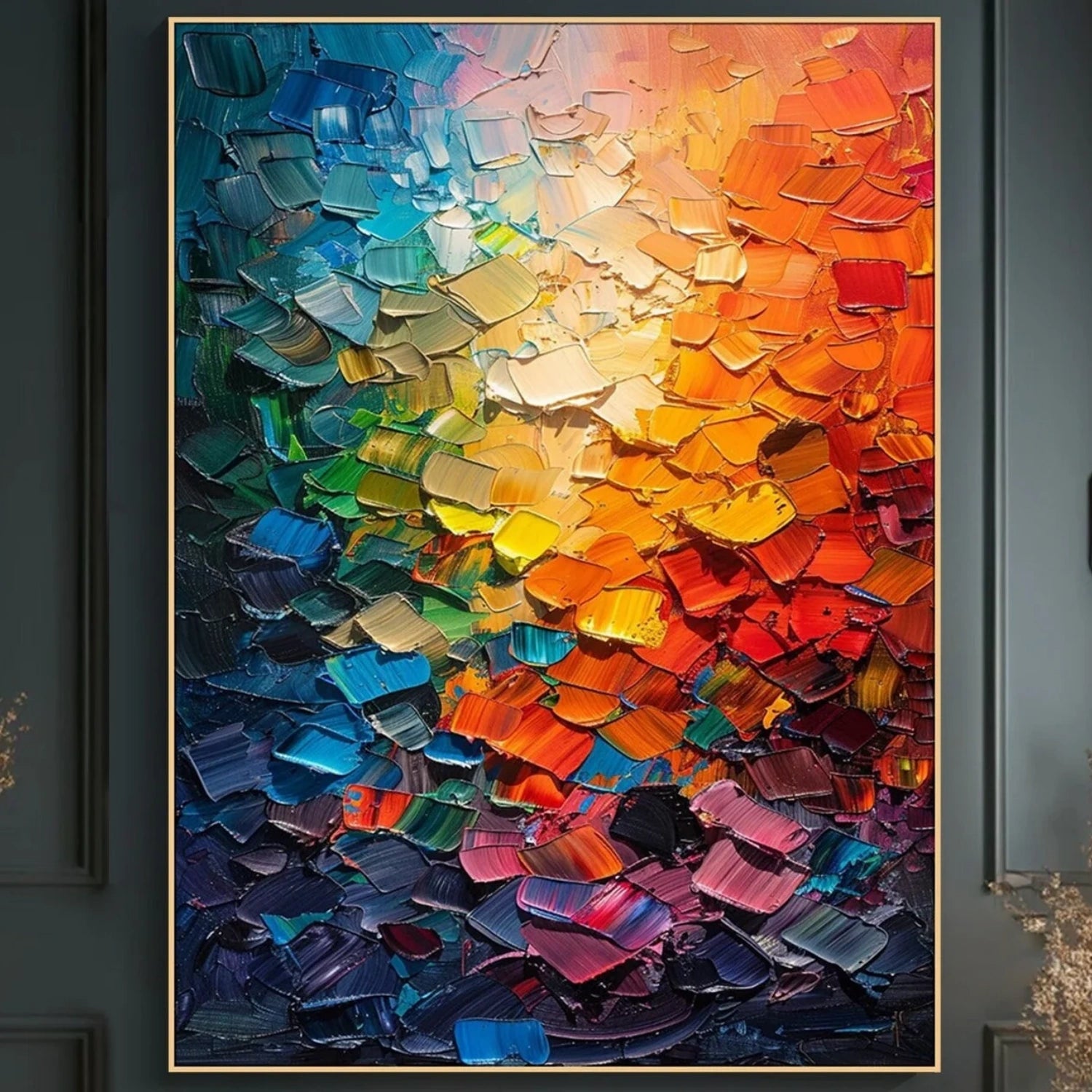 Colorful Abstract Textured Painting Canvas #AT094