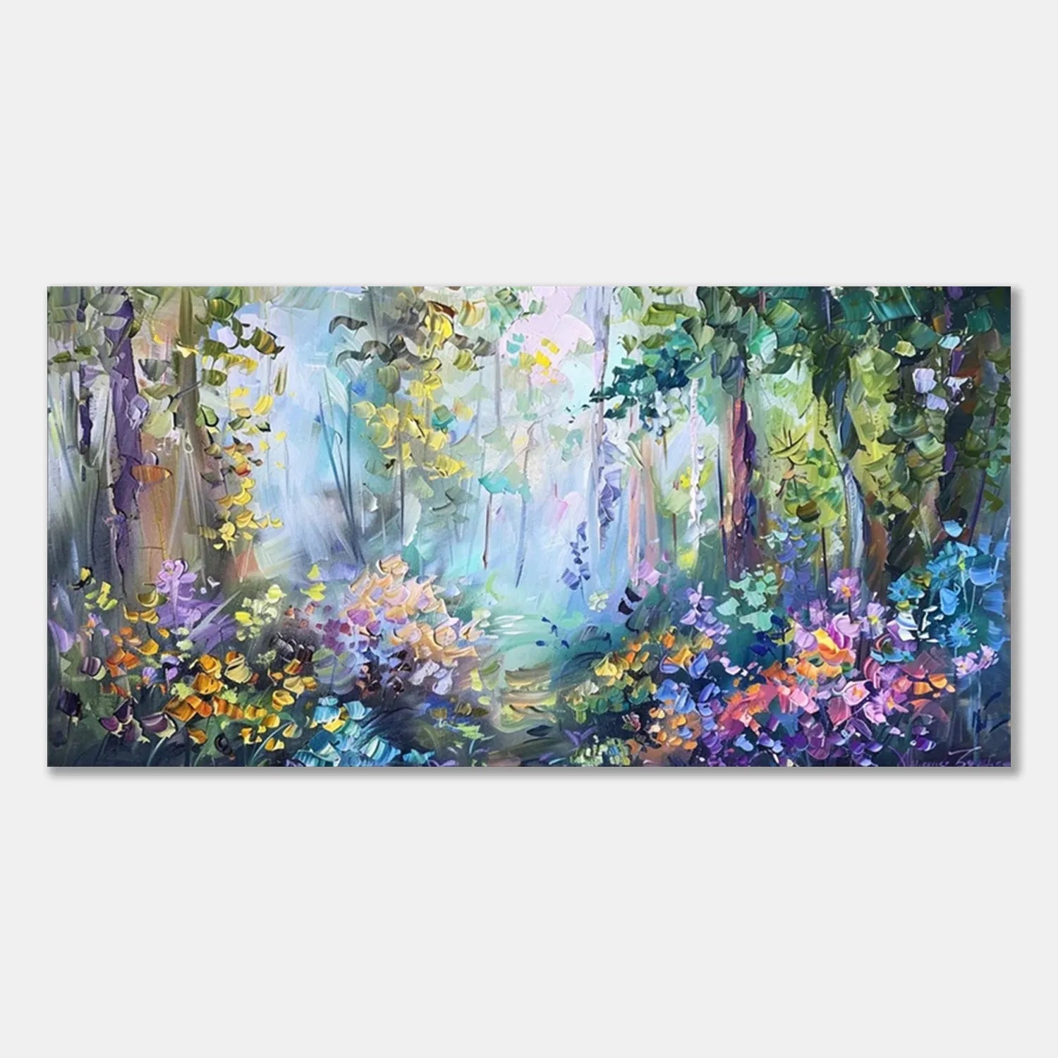 Colorful Flower Textured Painting Canvas #FP007