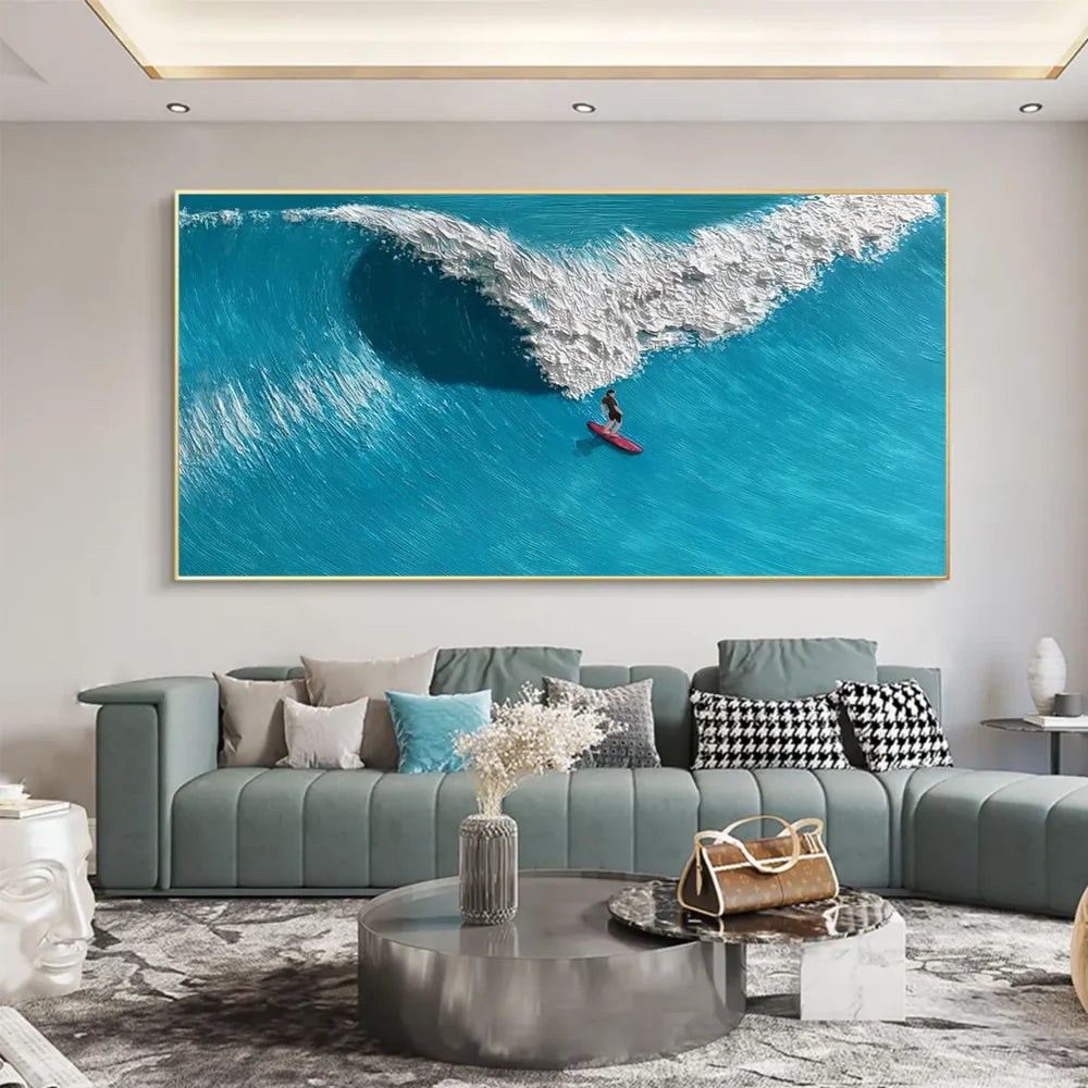 Surfing Sport Textured Wall Art #MS027