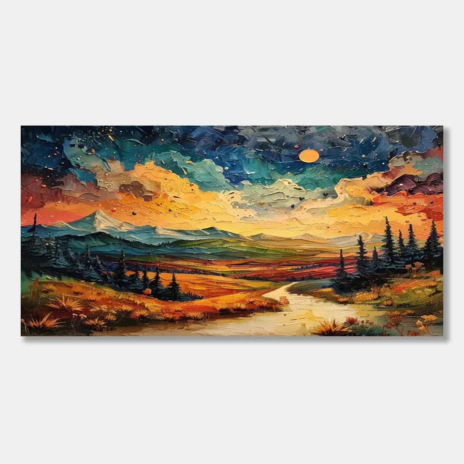 Colorful Landscape Abstract Wall Art #AP050