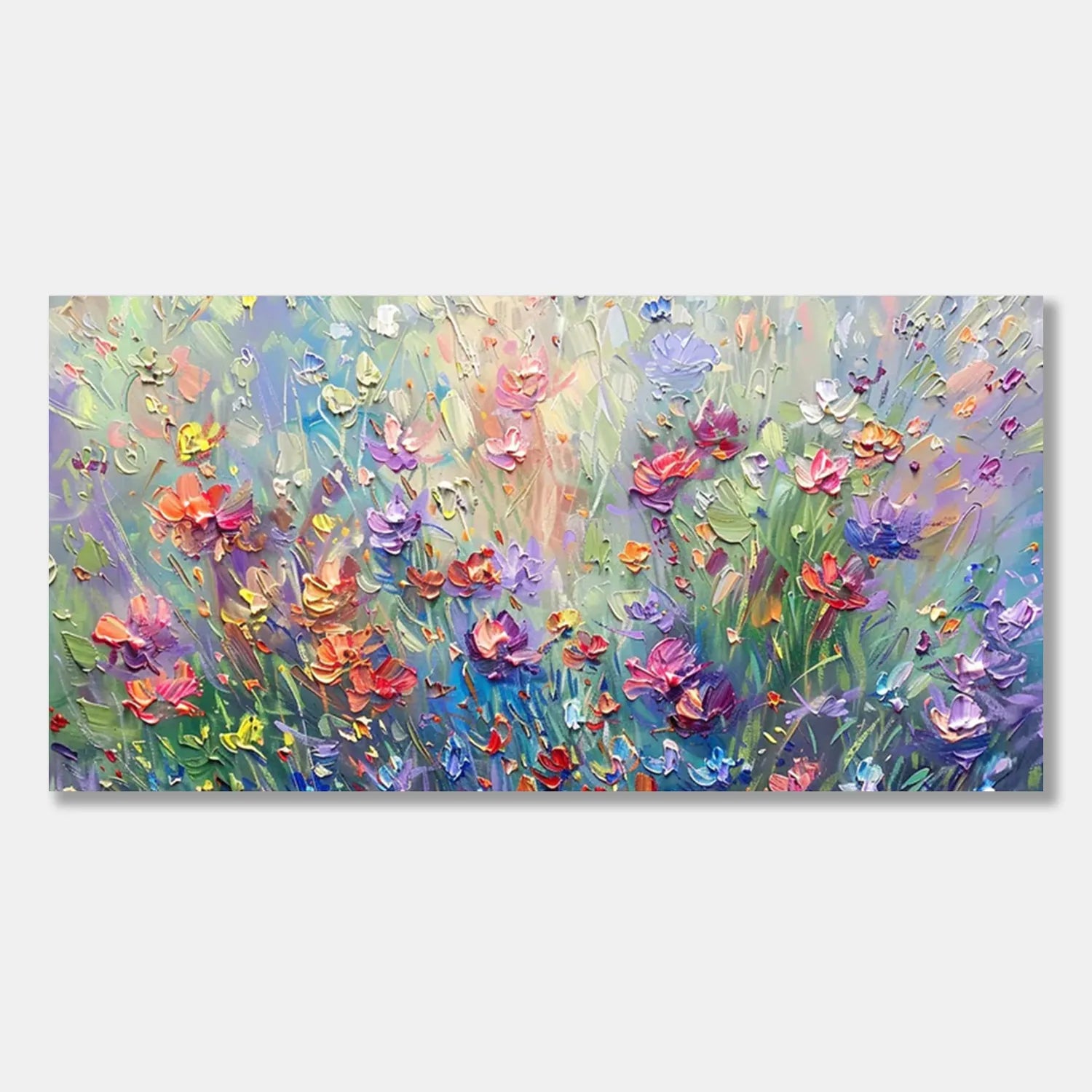 Colorful Flower Textured Painting Canvas #FP012