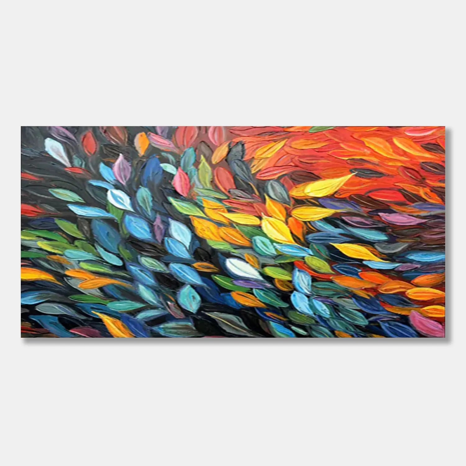 Colorful Tree Textured Painting Canvas #TP012