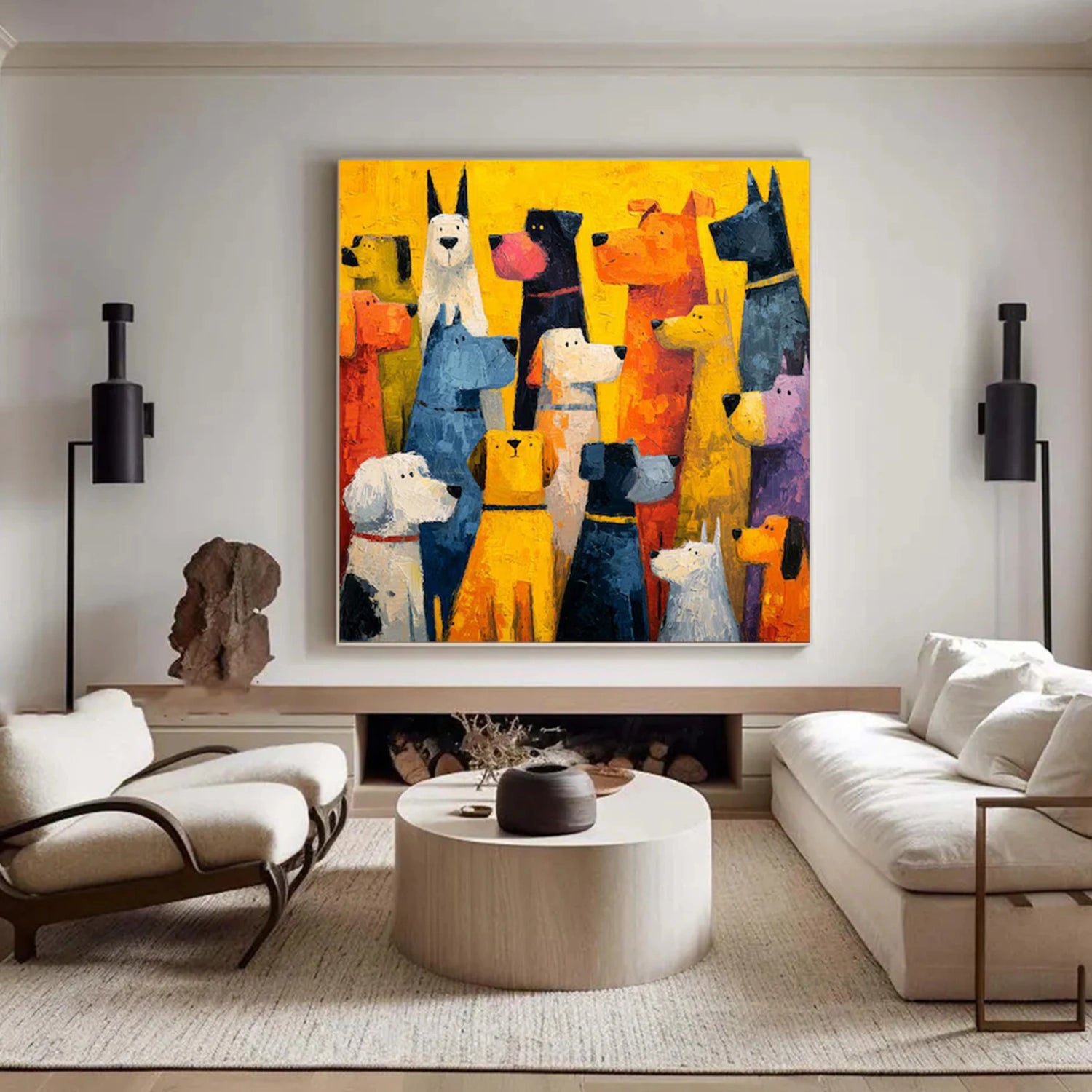 Abstract Animal Dog Wall Art #AC074