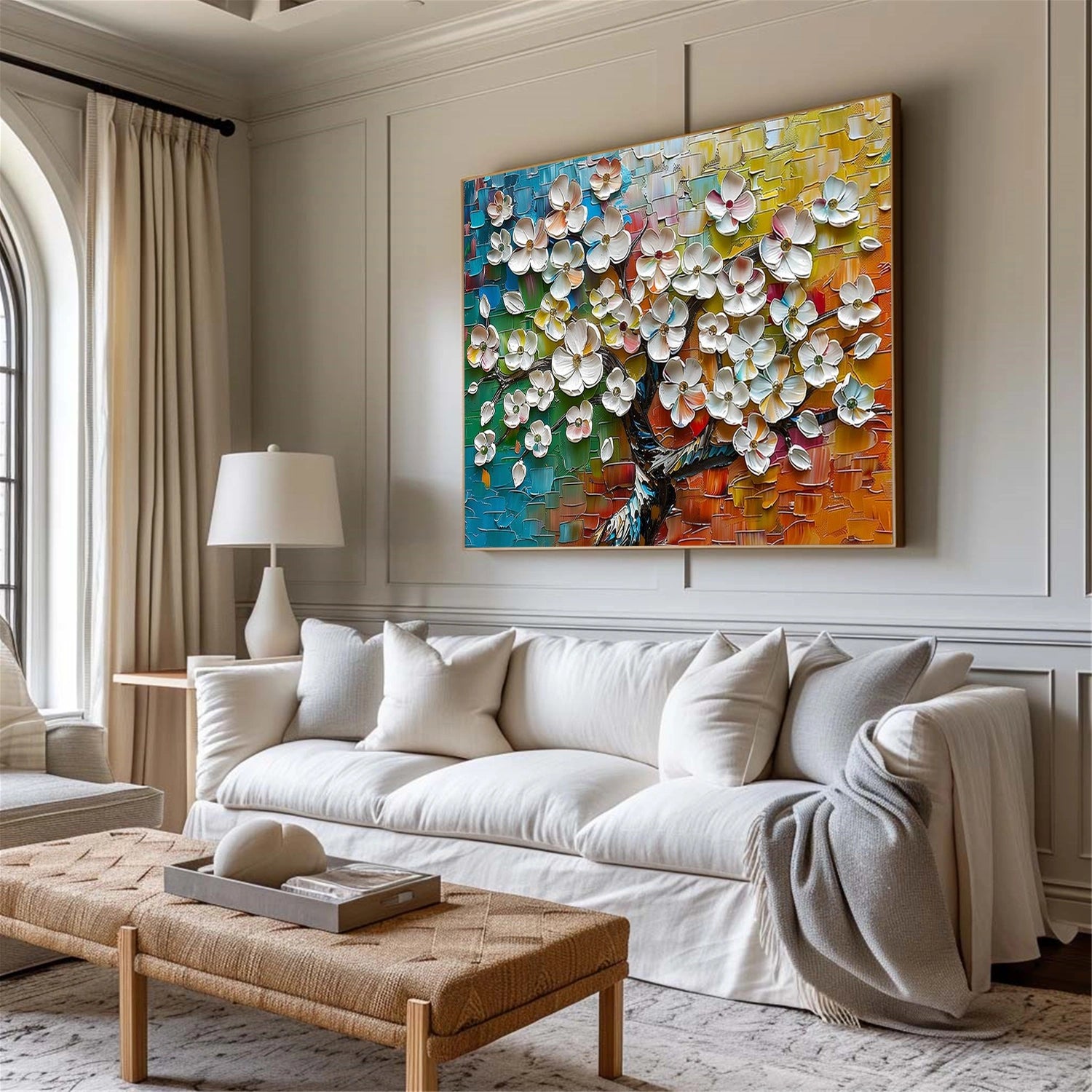 Colorful Flower Abstract Textured Wall Art #FP146