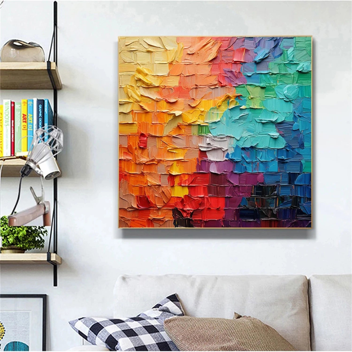 Colorful Abstract Textured Painting Canvas #AT076