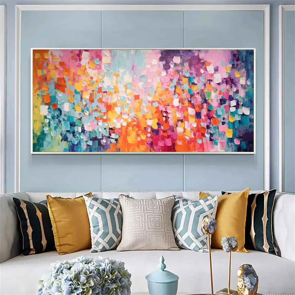 Colorful Abstract Textured Painting Canvas #AT001