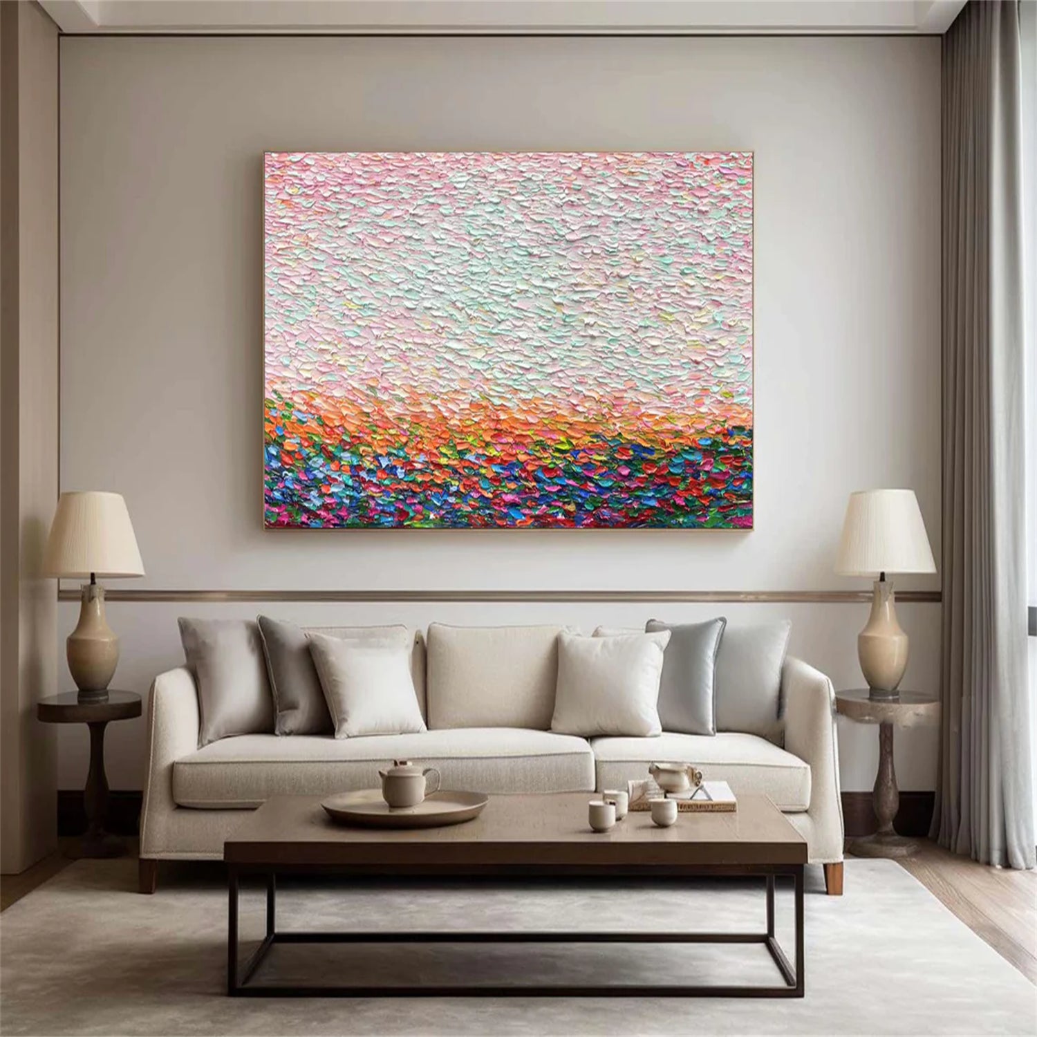 Colorful Abstract Textured Painting Canvas #AT037