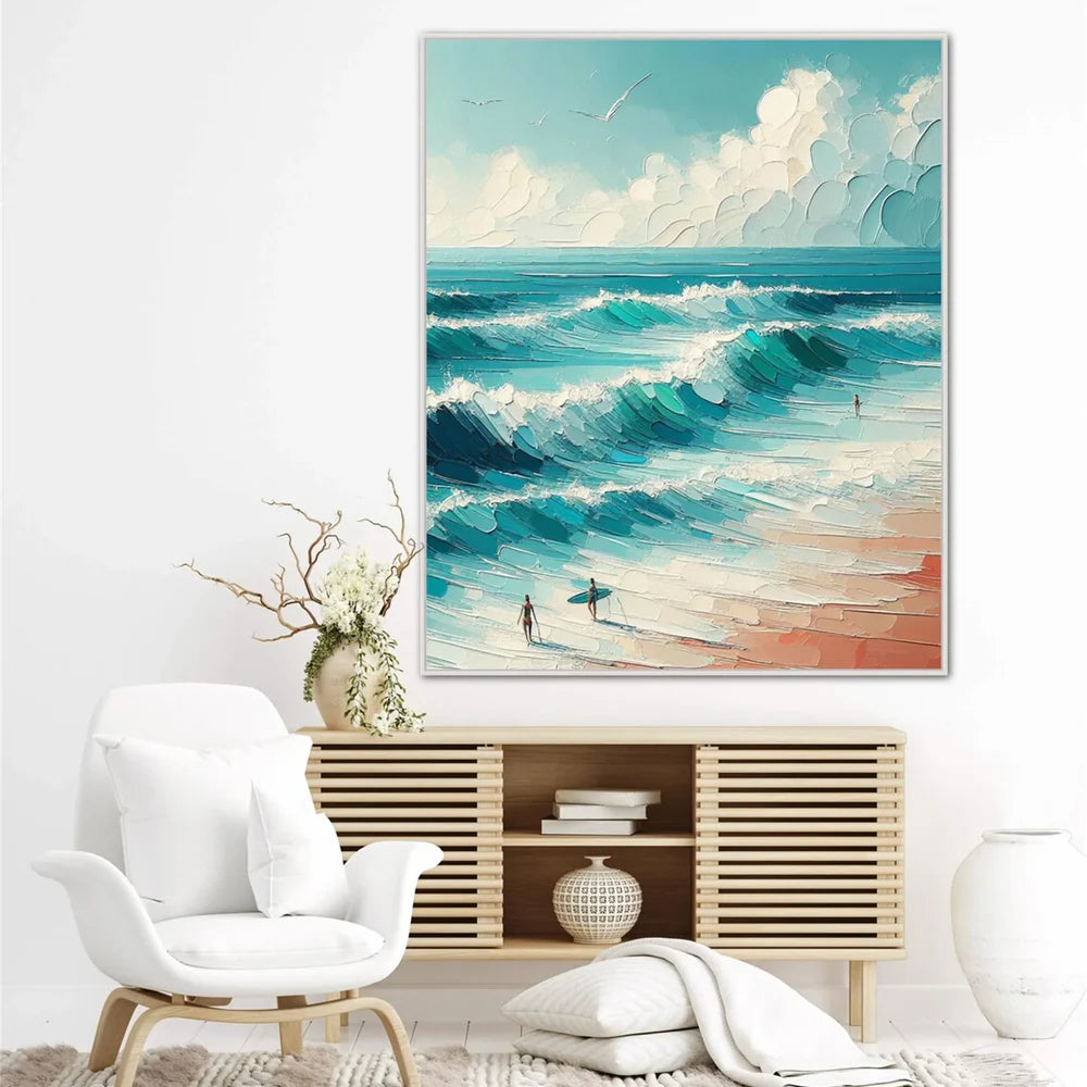 Surfing Sport Textured Wall Art #MS035