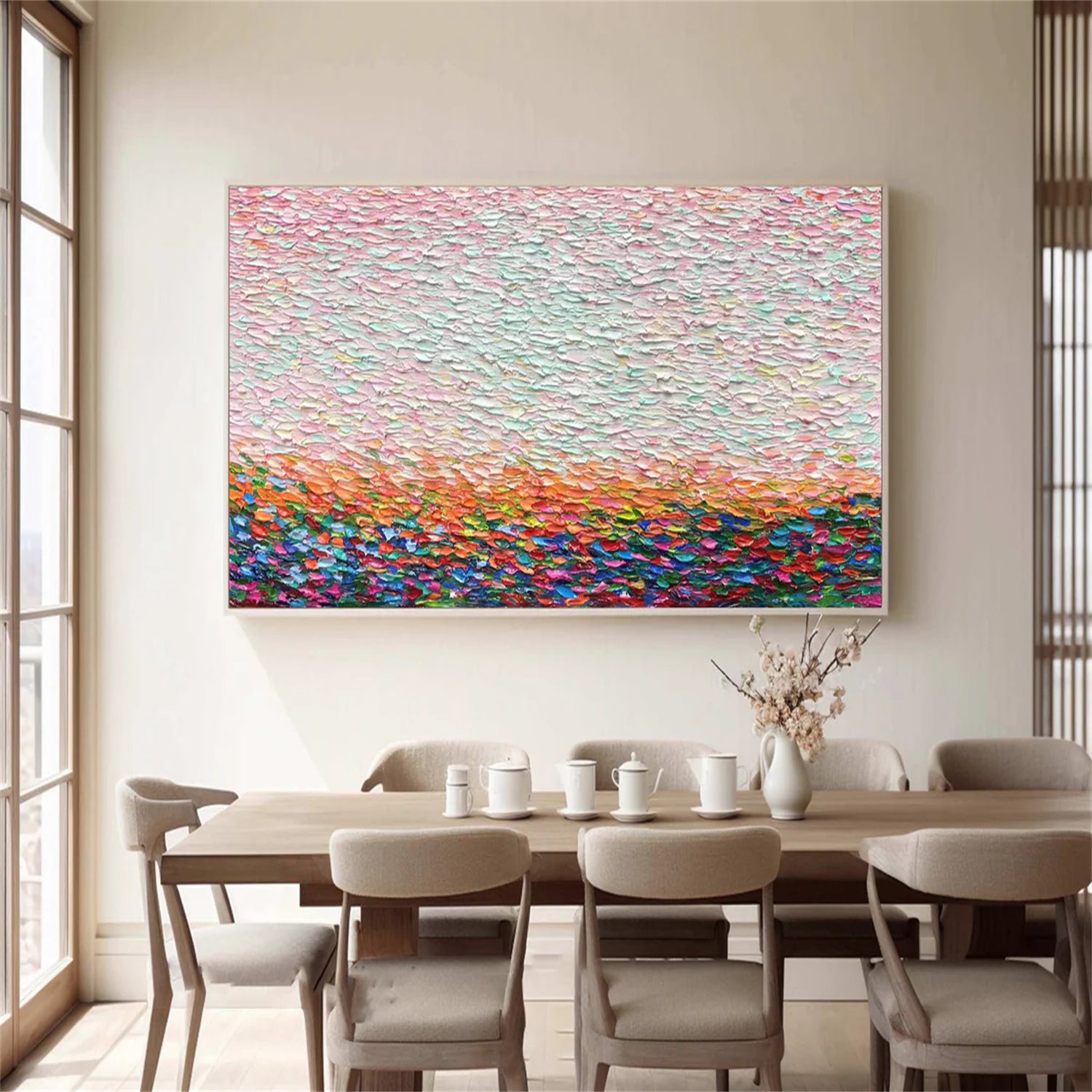 Colorful Abstract Textured Painting Canvas #AT037