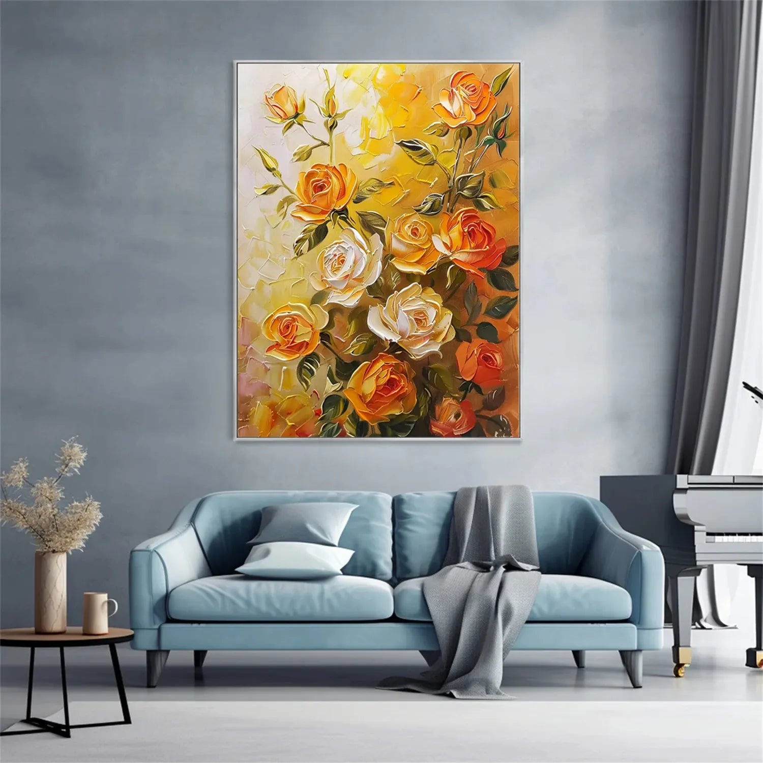 Flower Textured Painting Canvas #FP008