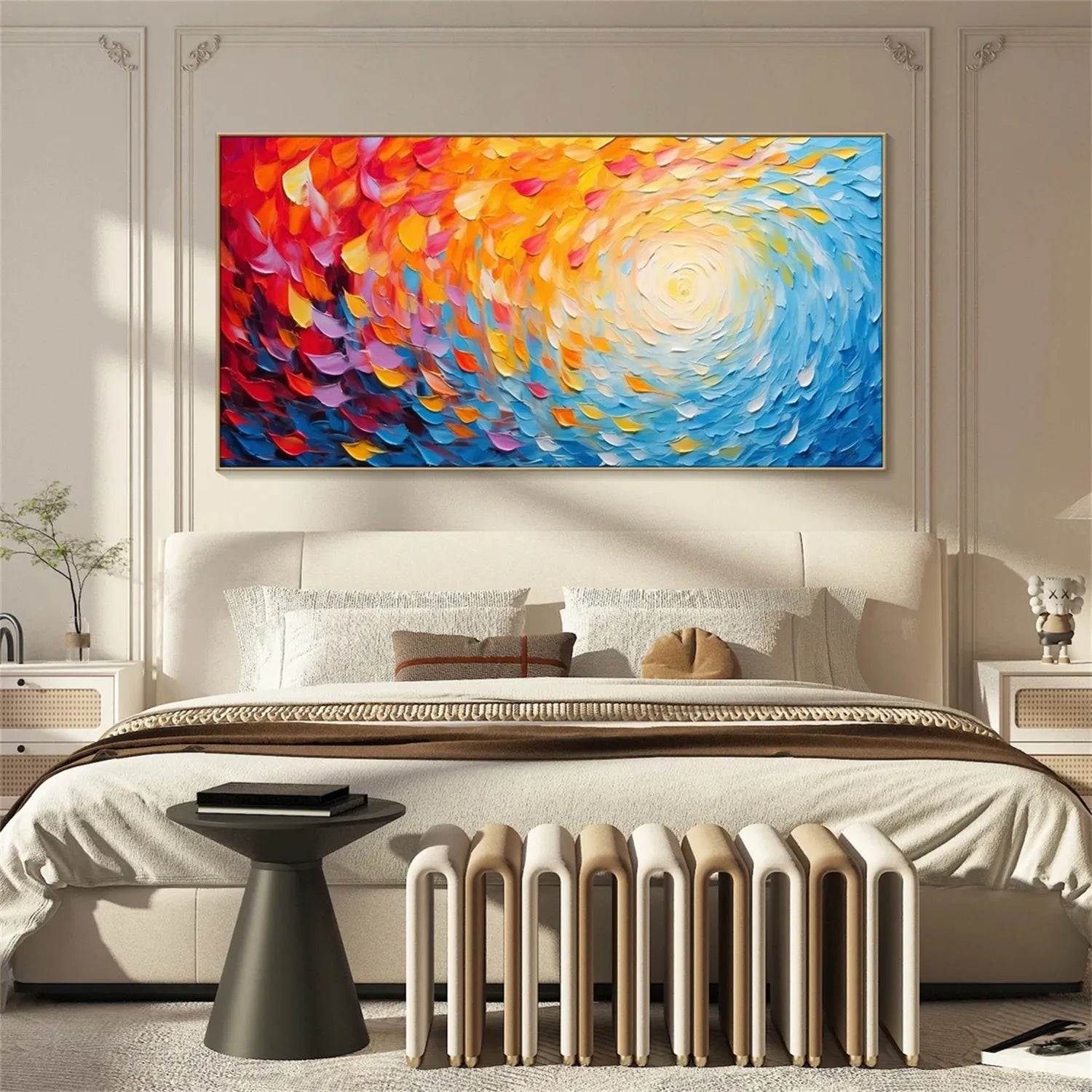 Colorful Flower Textured Painting Canvas #FP018