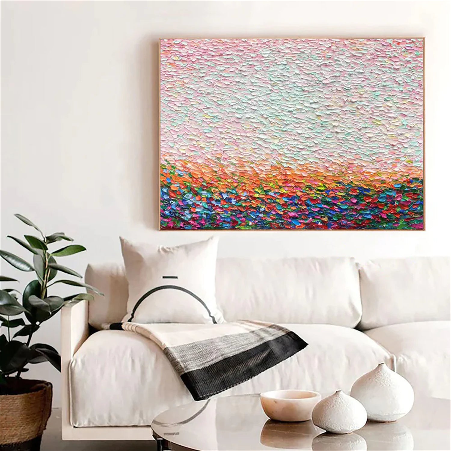 Colorful Abstract Textured Painting Canvas #AT037