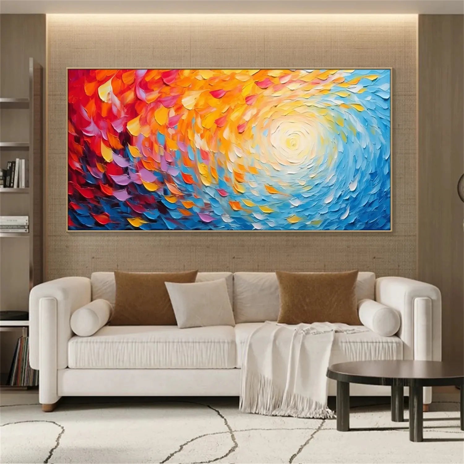 Colorful Flower Textured Painting Canvas #FP018